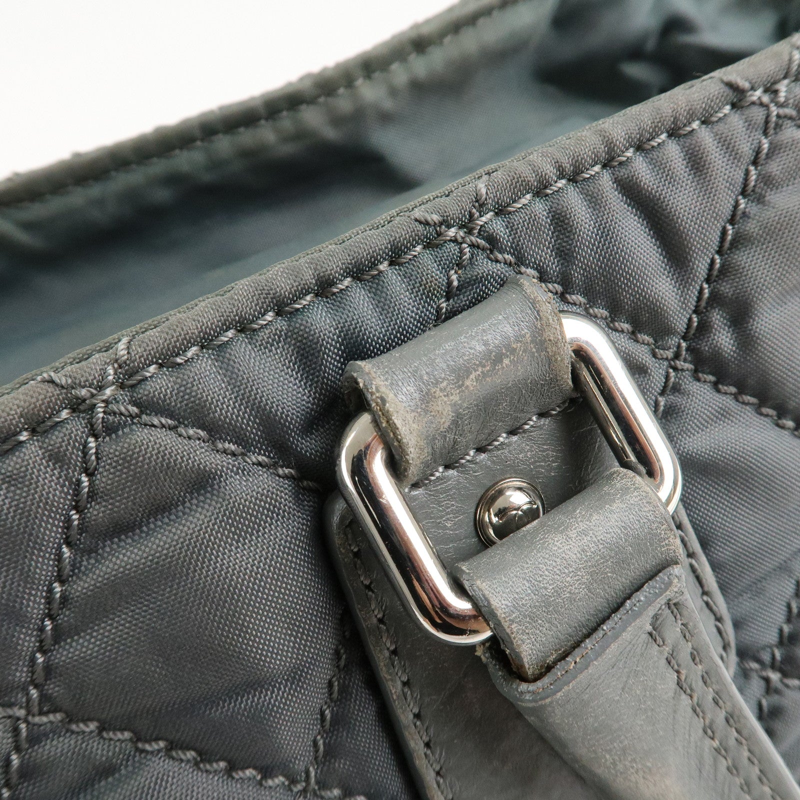 CHANEL Paris New York Line Wild Stitch Nylon Leather Tote Bag Used