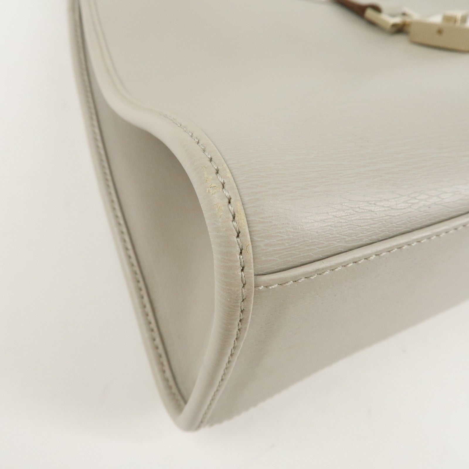 GUCCI Jackie Leather Shoulder Bag Ivory 002.1067 Used