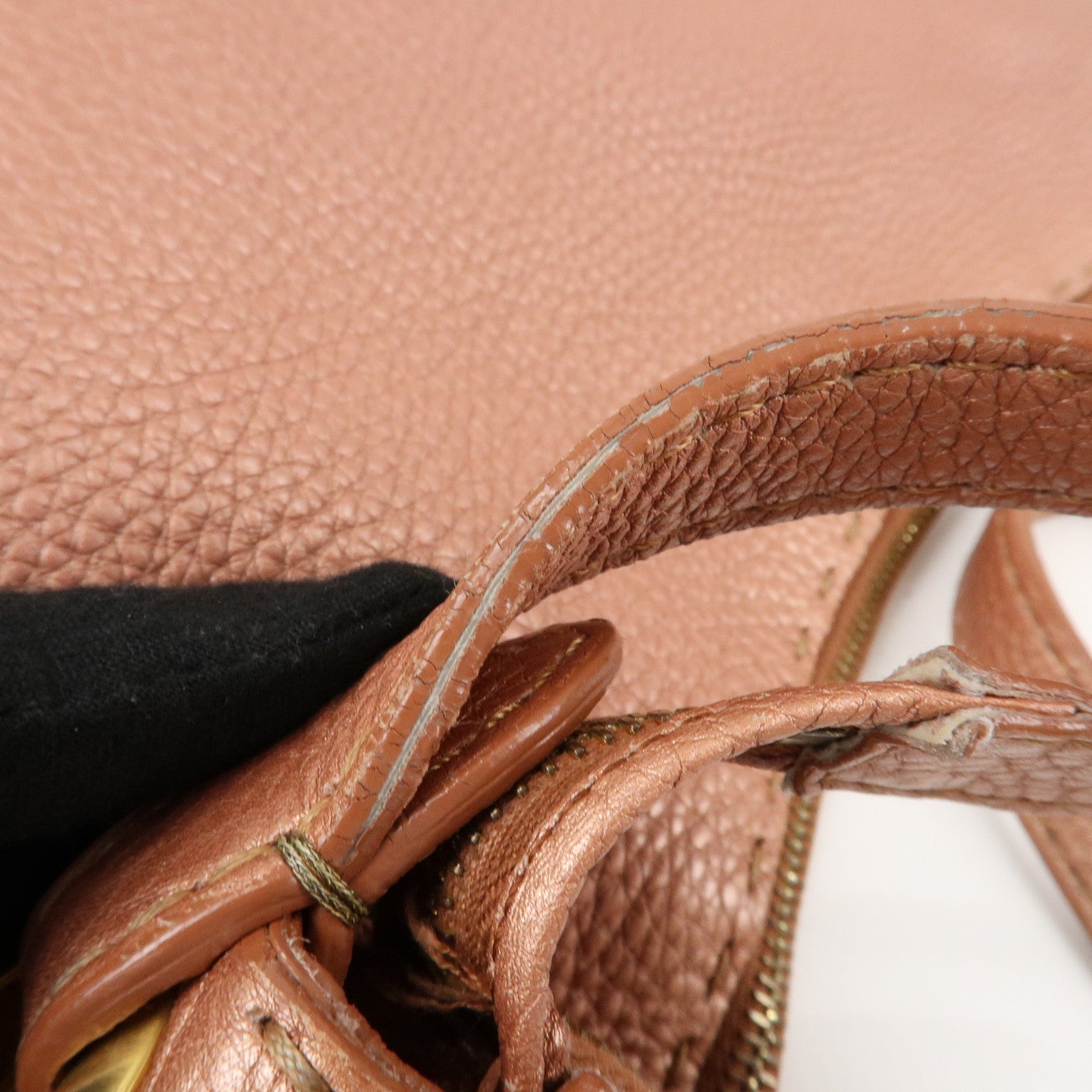 FENDI Zucca Canvas Leather Shoulder Bag Brown Black 8BT146 Used