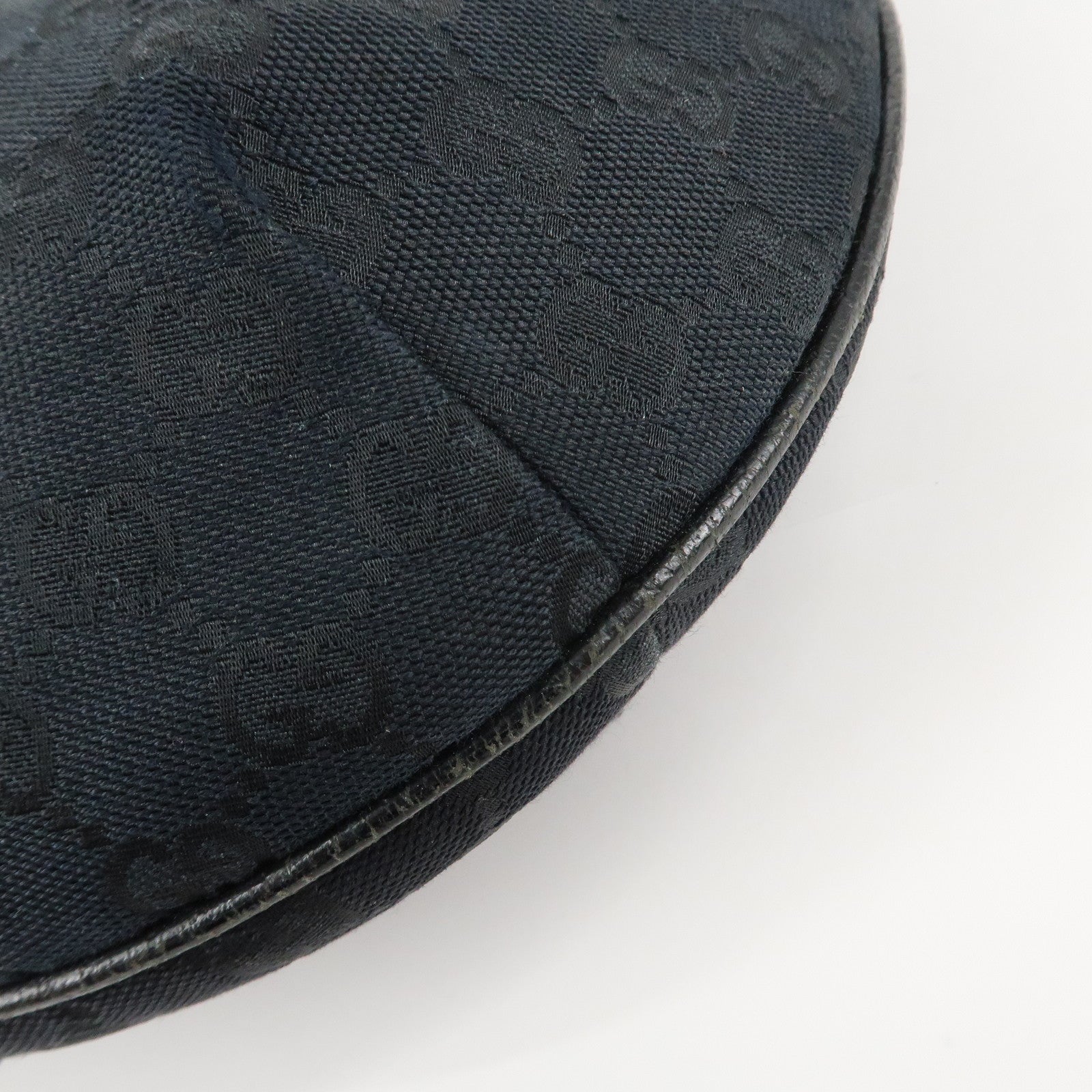 GUCCI Sherry GG Canvas Leather Shoulder Bag Black 181092 Used