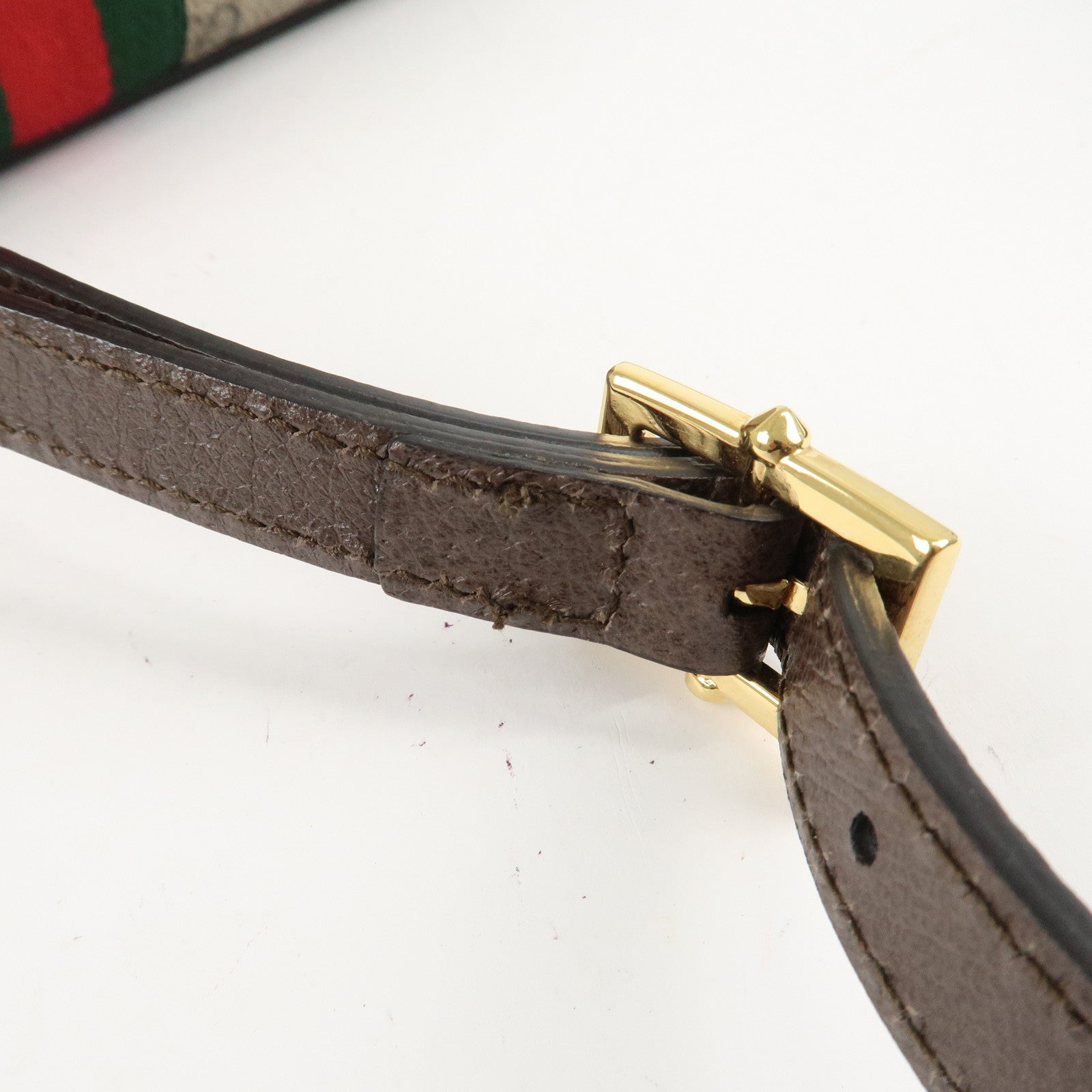 GUCCI Ophidia GG Supreme Sherry Leather Shoulder Bag 499621 Used