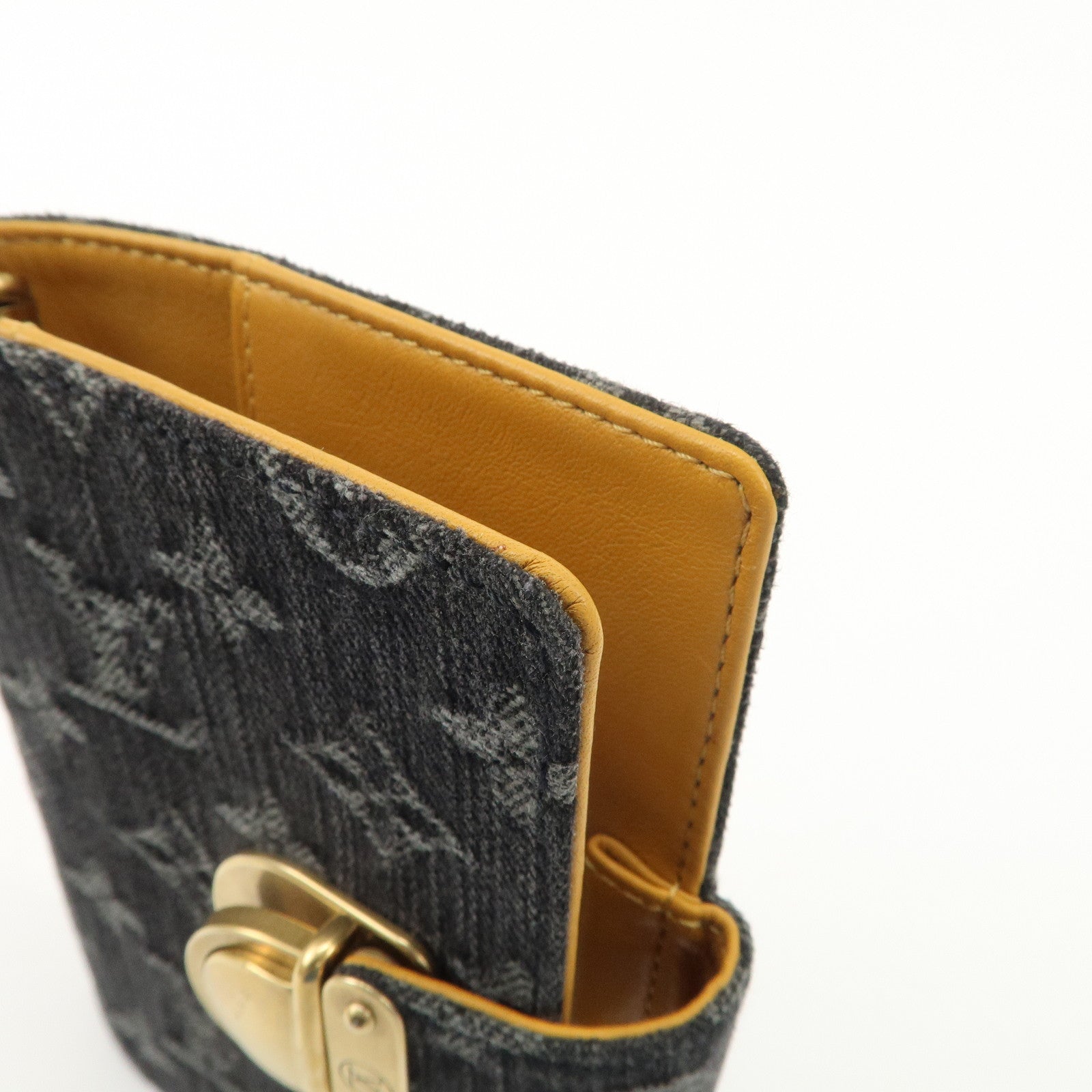 Authc Louis Vuitton Monogram Denim Agenda PM Planner Cover Noir R21038 Used