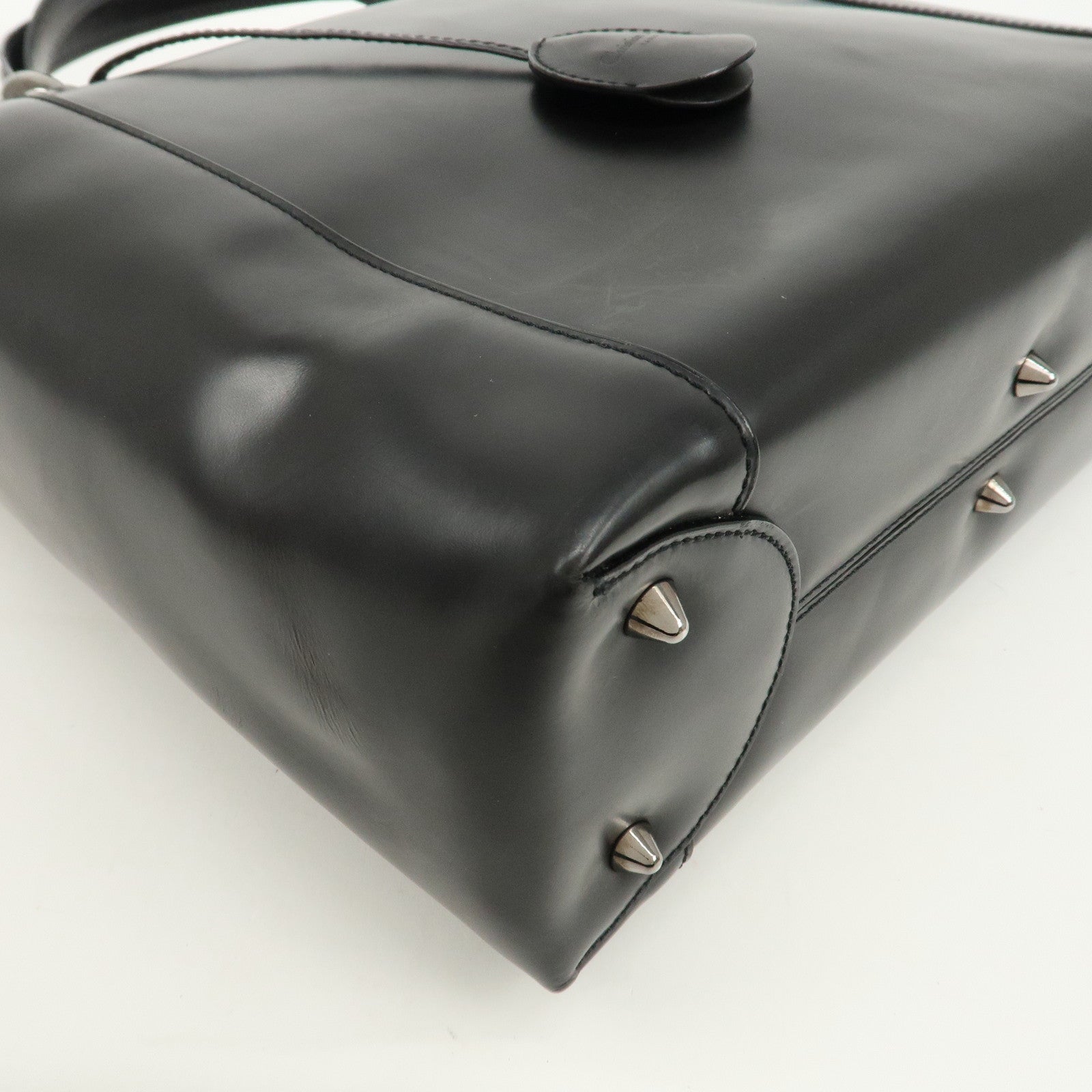 Christian Dior Maris Pearl Leather 2way Bag Hand Bag Black Used