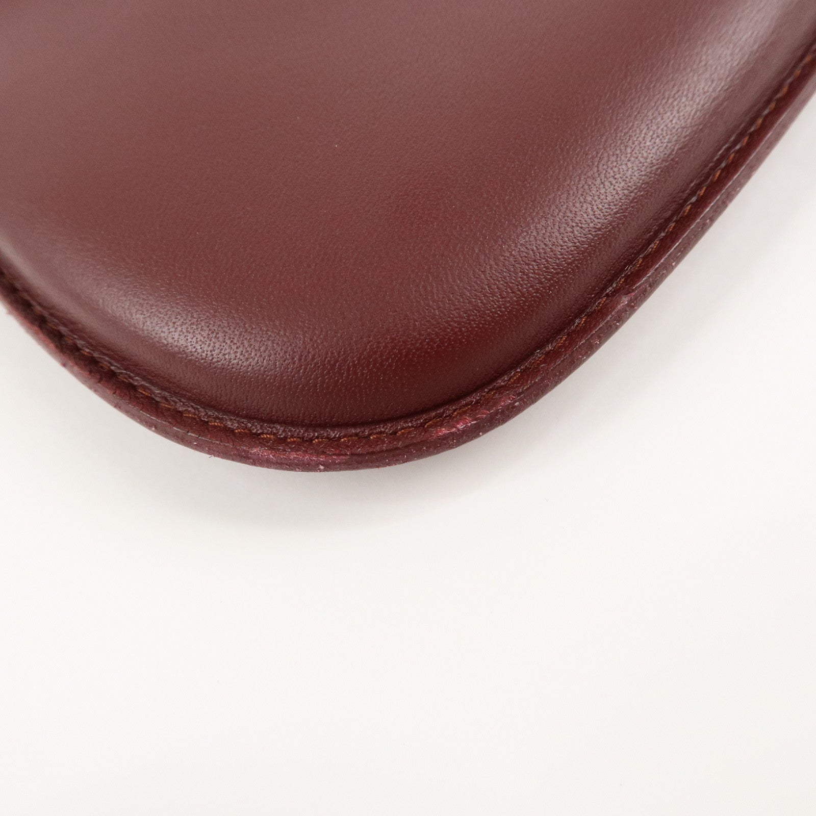 Cartier Must Line Must Do Leather Chain Strap Pouch Bordeaux Used