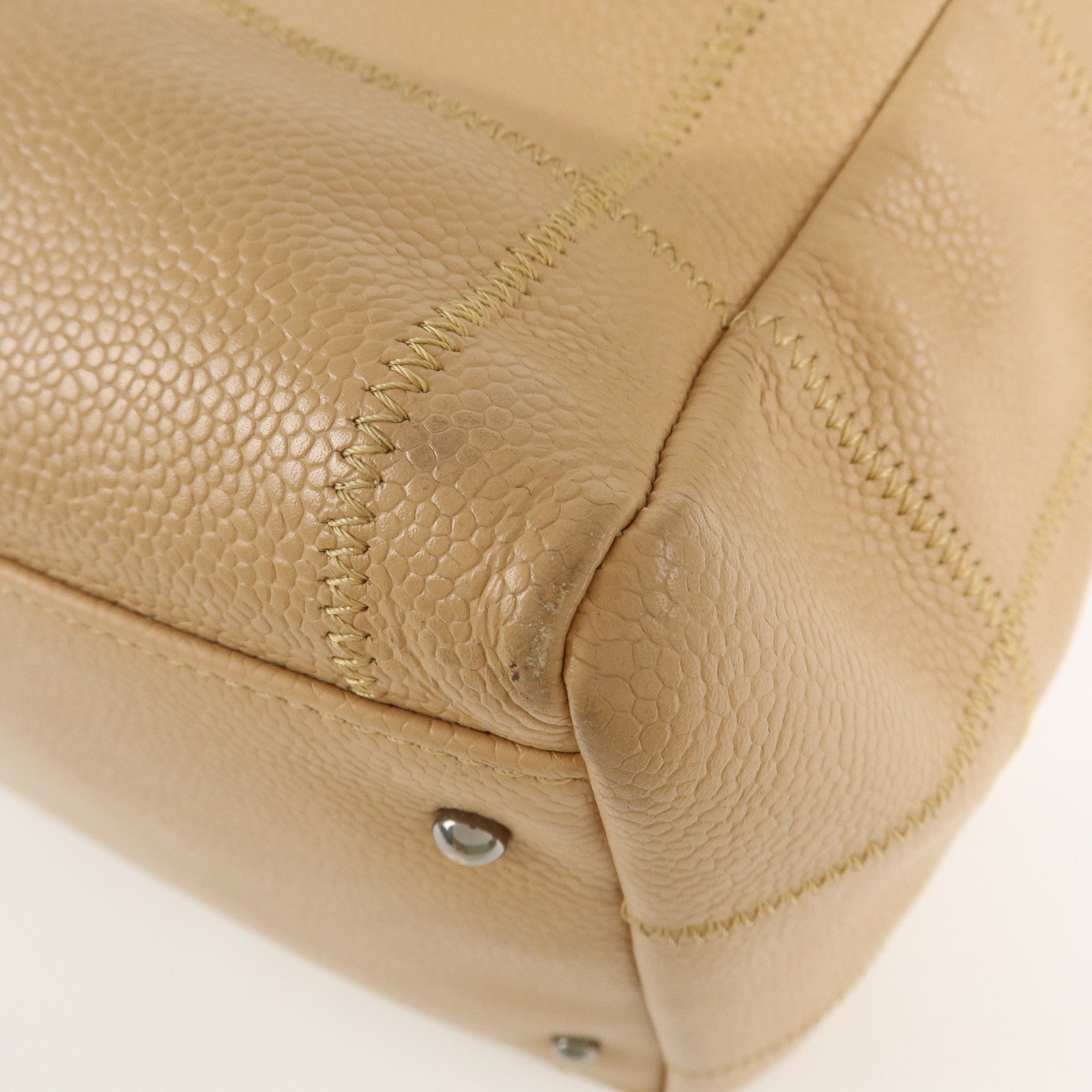 CHANEL Chocolate Bar Caviar Skin Mini Boston Bag Shoulder Bag Used