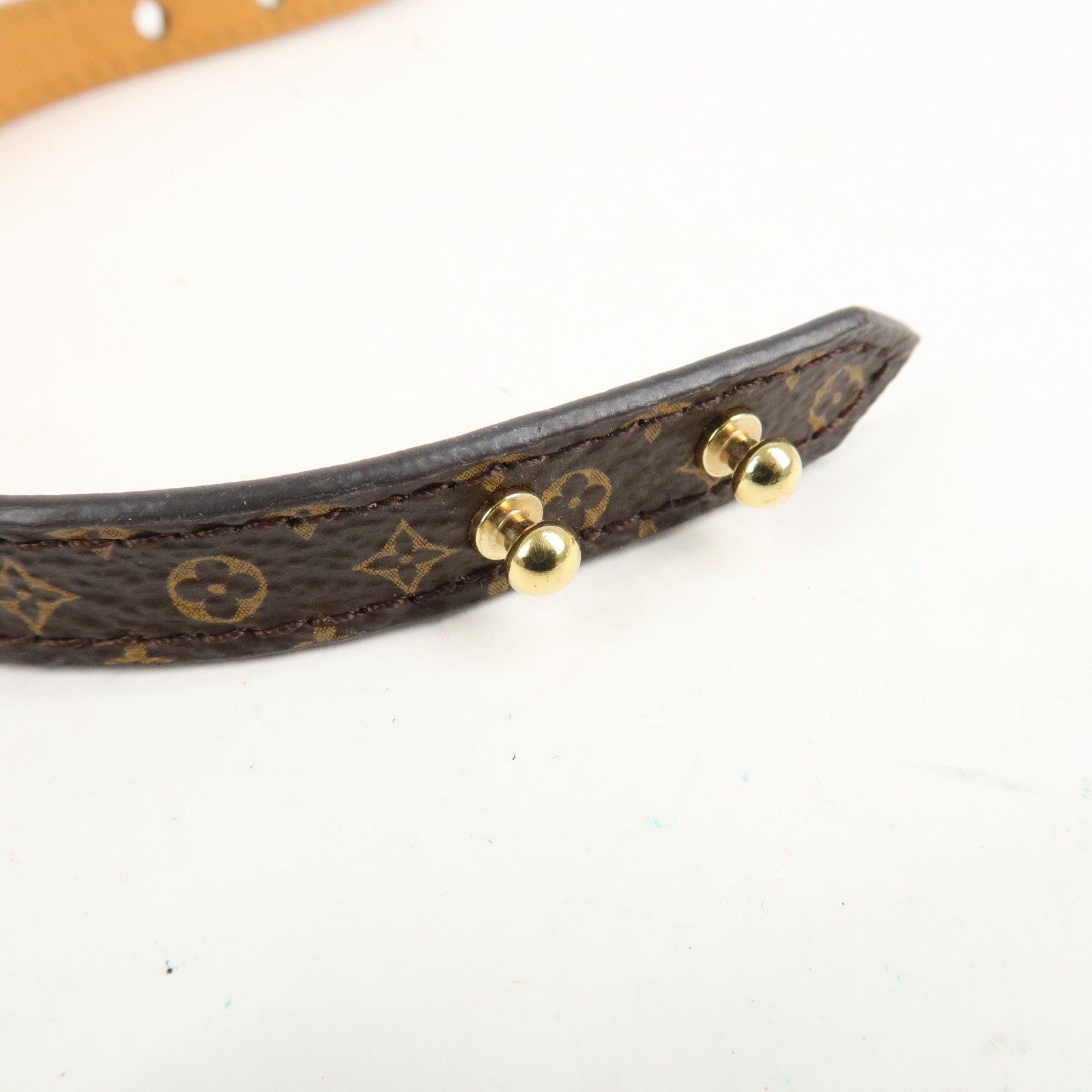 Louis Vuitton Monogram Bracelet Logo Mania 17 Brown M4150 Used