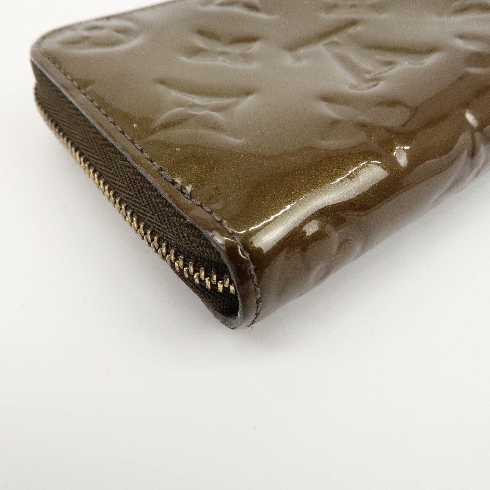 Louis Vuitton Monogram Vernis Zippy Coin Case Purse Veil Bronze Used
