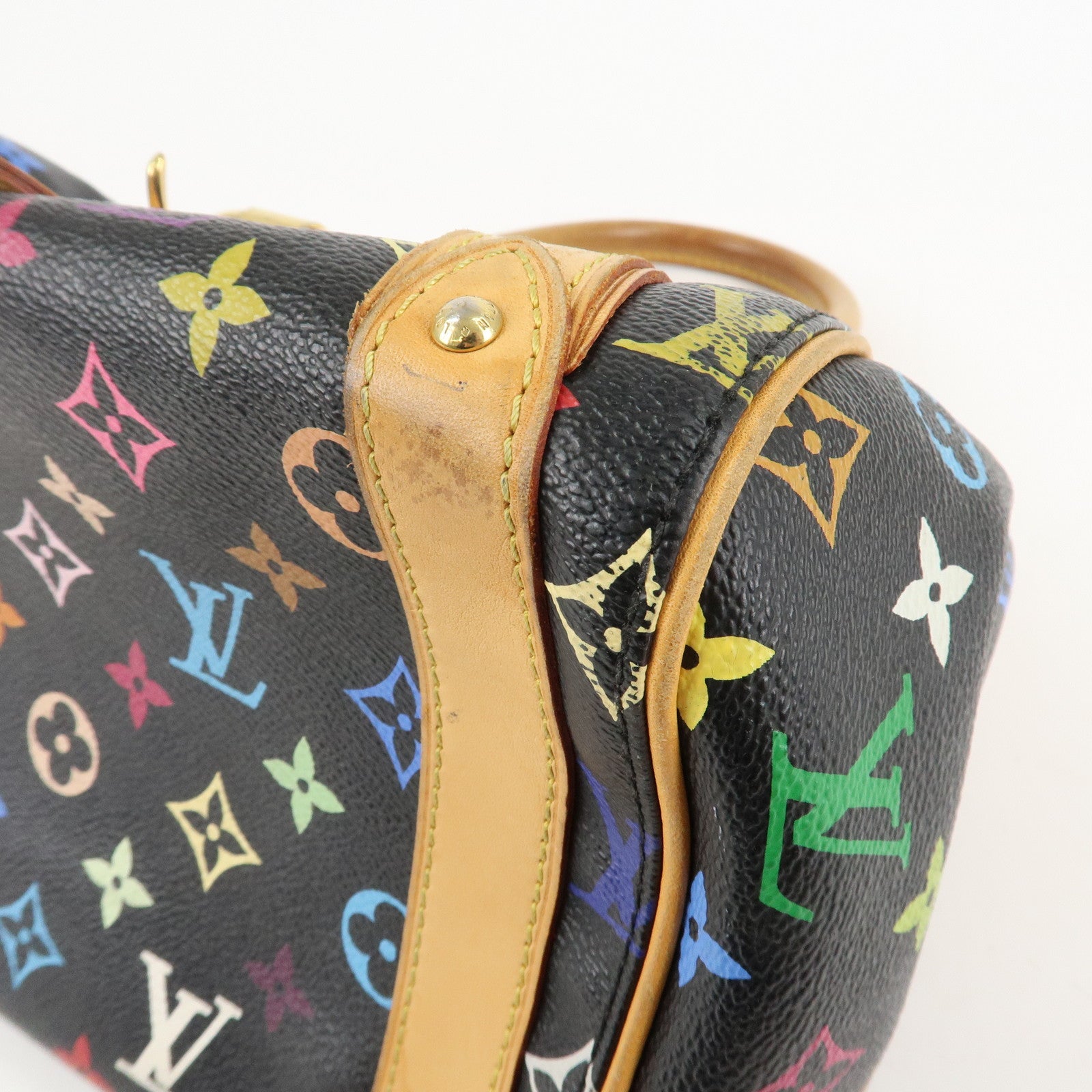Louis Vuitton Monogram Multicolor Priscilla Hand Bag Noir M40097 Used