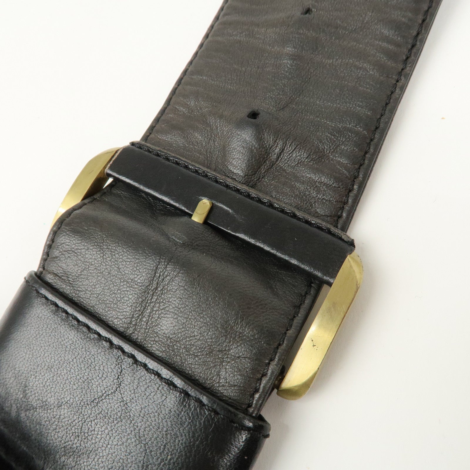LOEWE Anagram Leather Shoulder Bag Crossbody Bag Black Used
