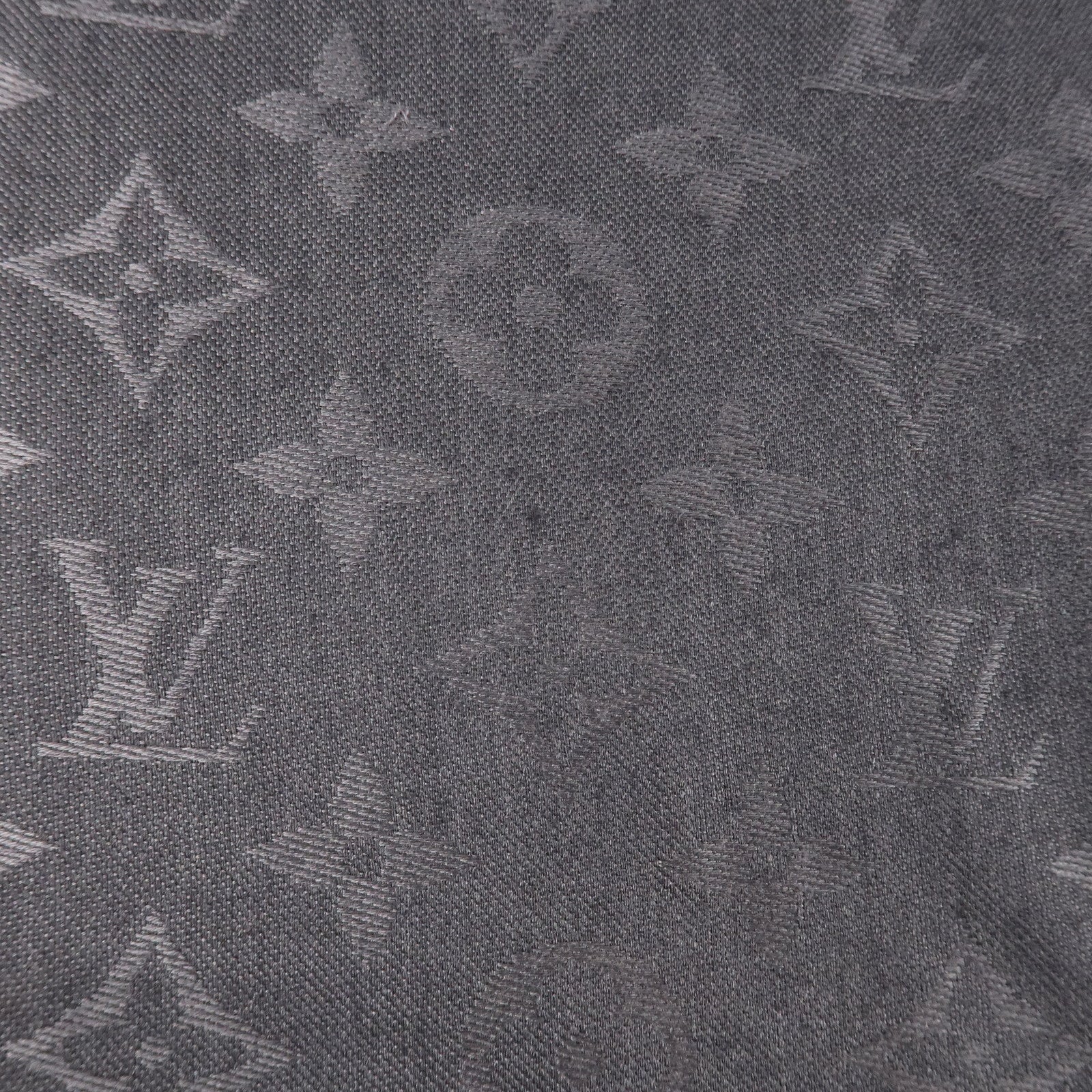 Louis Vuitton Monogram Silk Wool Stole Shawl Gray 402336 Used