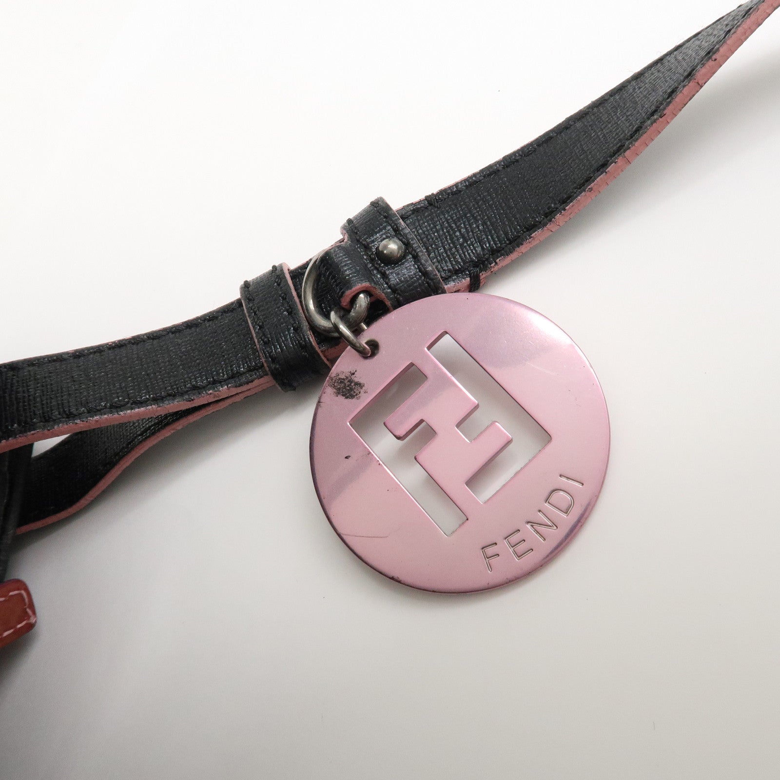 FENDI Zucchino Canvas Leather Tote Bag Black 8BH220 Used