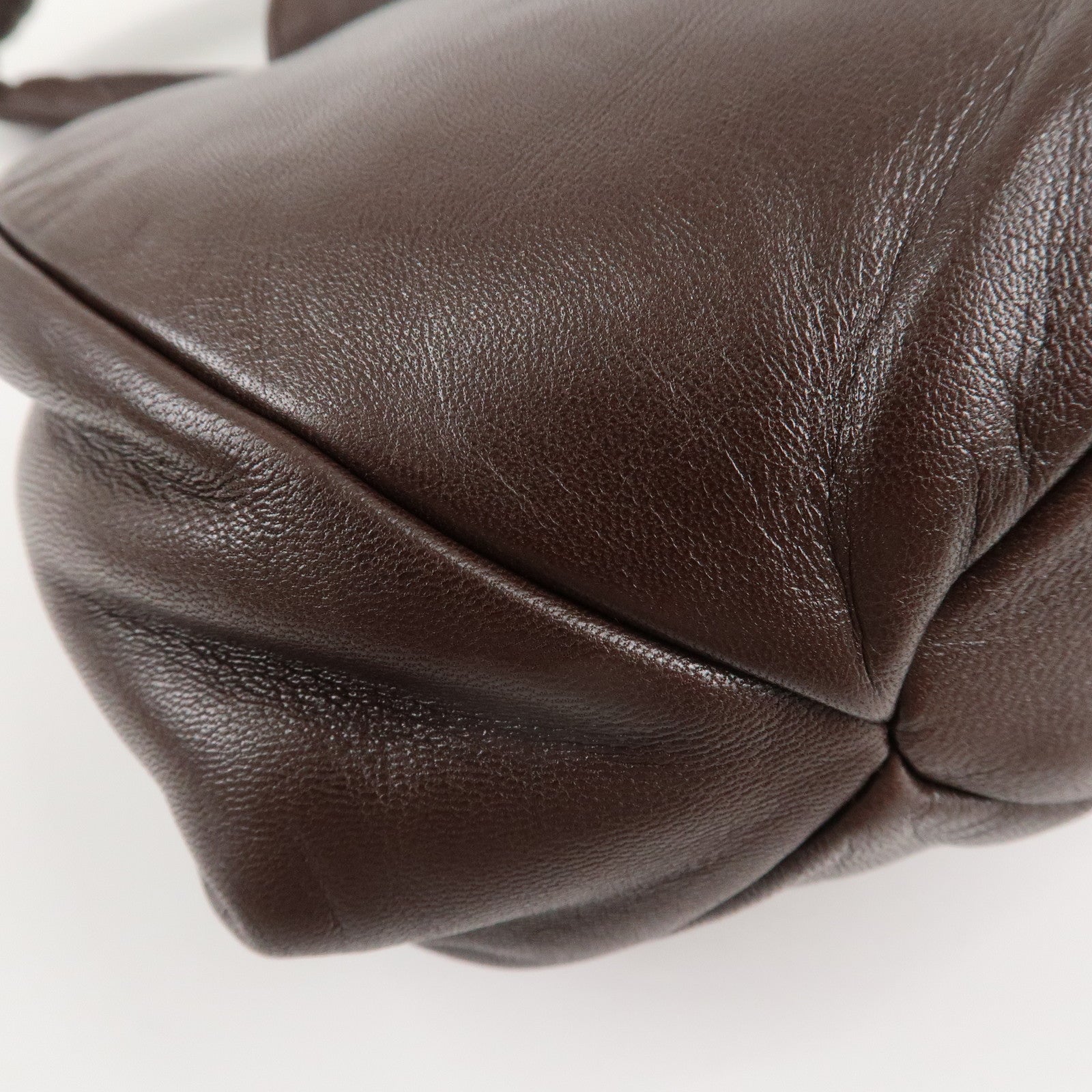 LOEWE Anagram Leather Clasp Shoulder Bag Hand Bag Brown Used