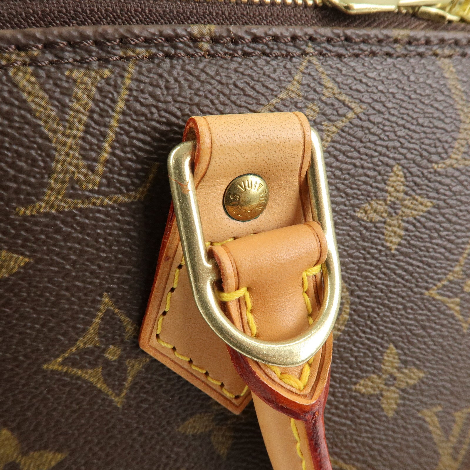 Louis Vuitton Monogram Alma Hand Bag Brown Gold Hardware M51130 Used
