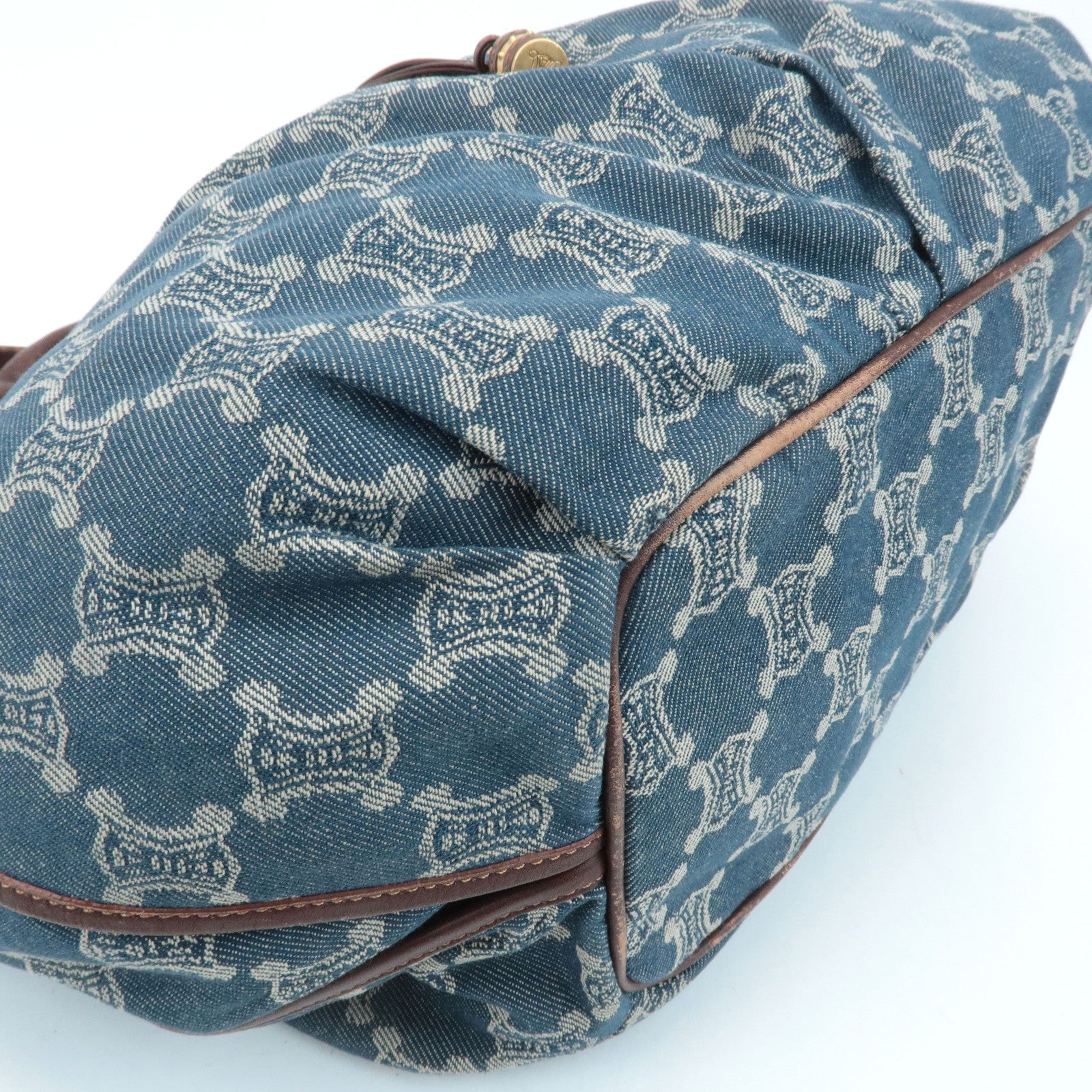 CELINE Macadam Denim Leather Bitter Sweet Shoulder Bag Used