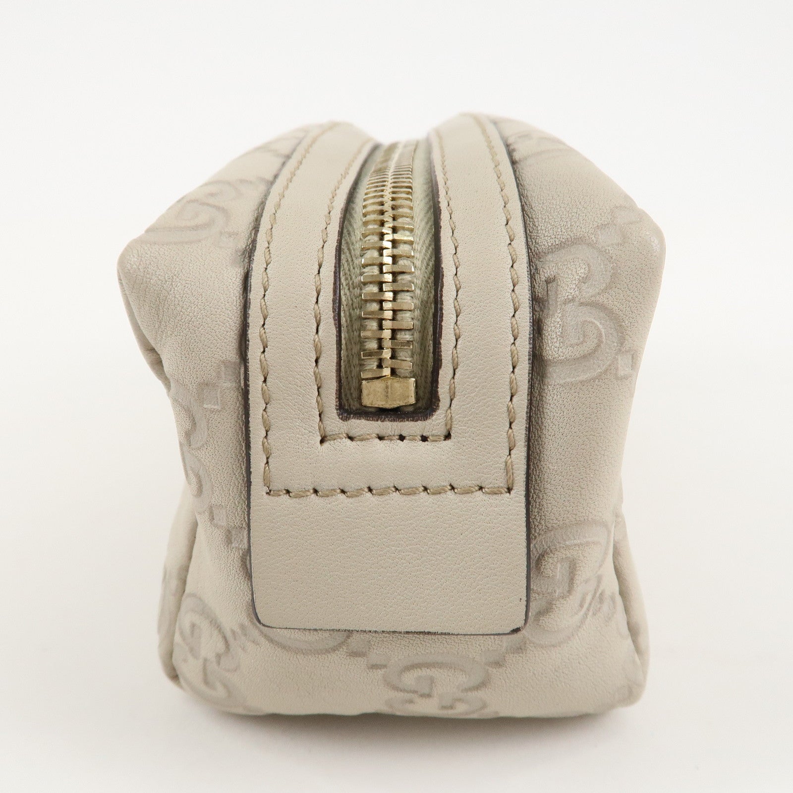 GUCCI Guccissima Leather Pouch Cosmetic Pouch Ivory 153228 Used