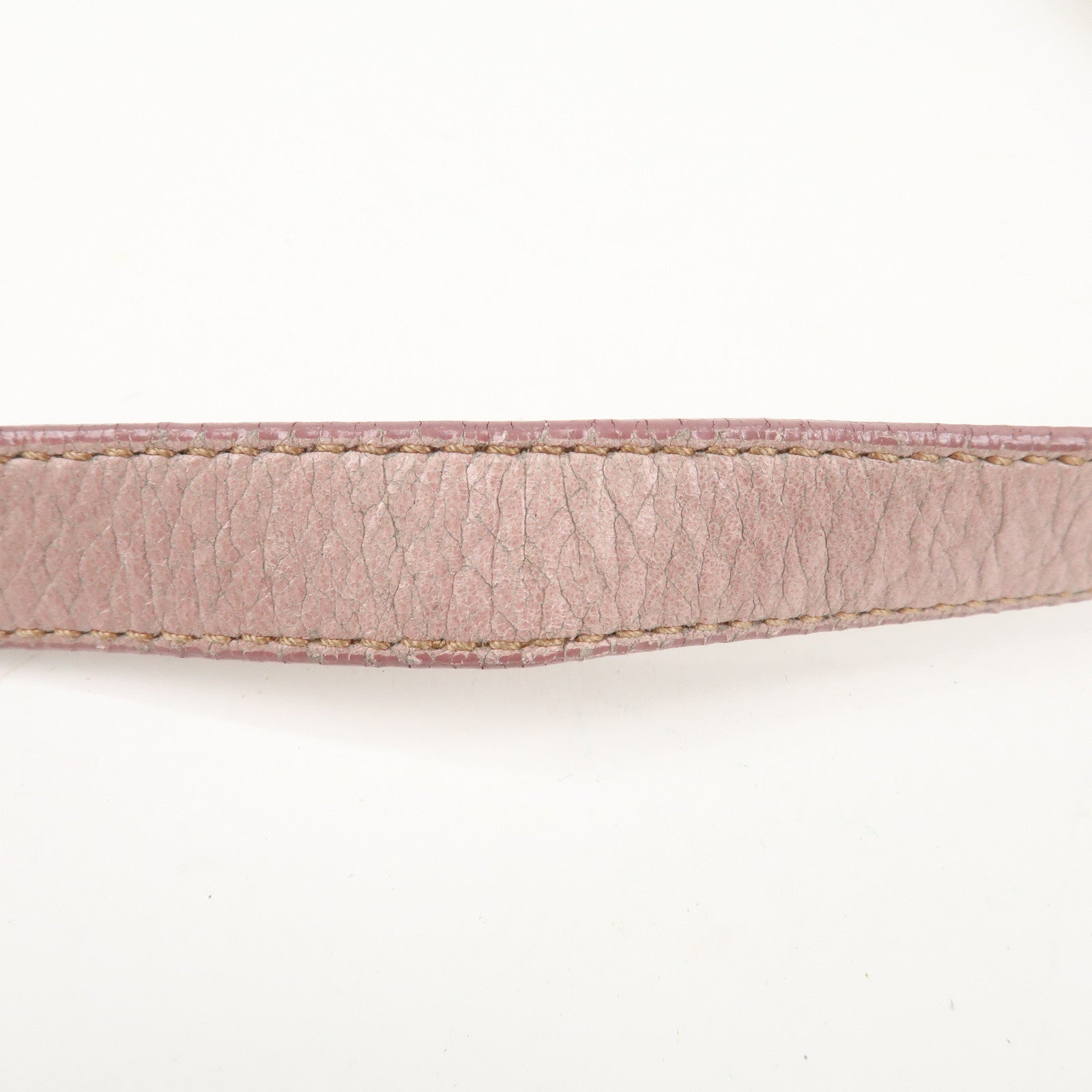 MIU MIU Logo Leather 2WAY Bag Shoulder Bag Hand Bag Pink Used