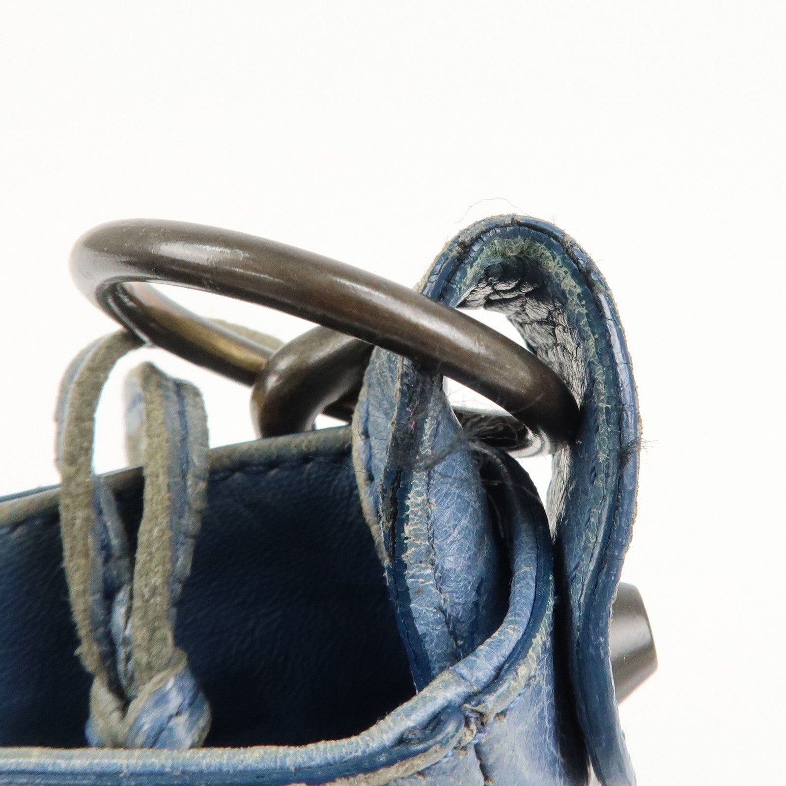 BALENCIAGA The Hip Leather Shoulder Bag Hand Bag Blue 242803 Used