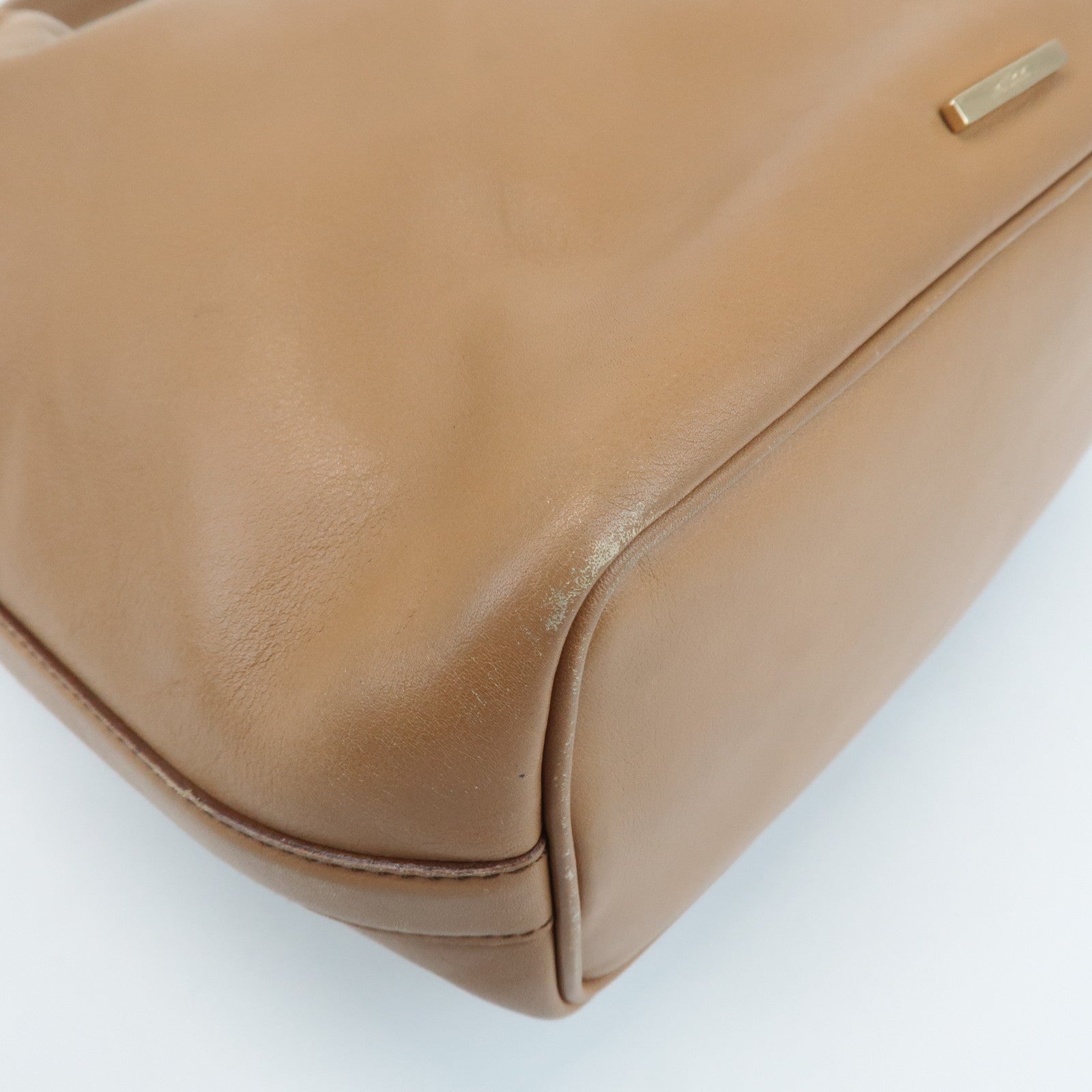 GUCCI Leather One Shoulder Bag Beige 001.4288 Used