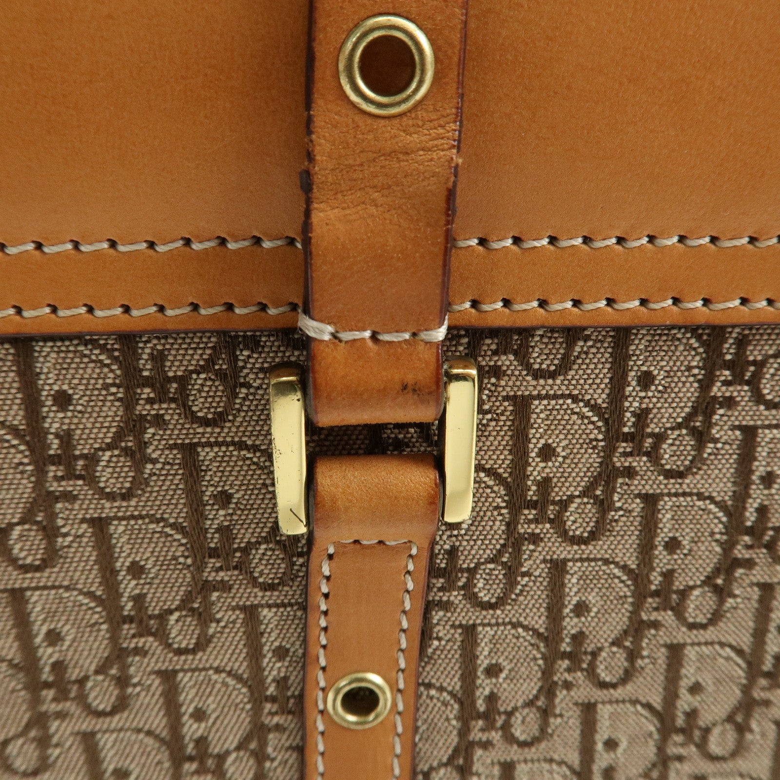 Christian Dior Trotter Street Chic Canvas Leather Shoulder Bag Used