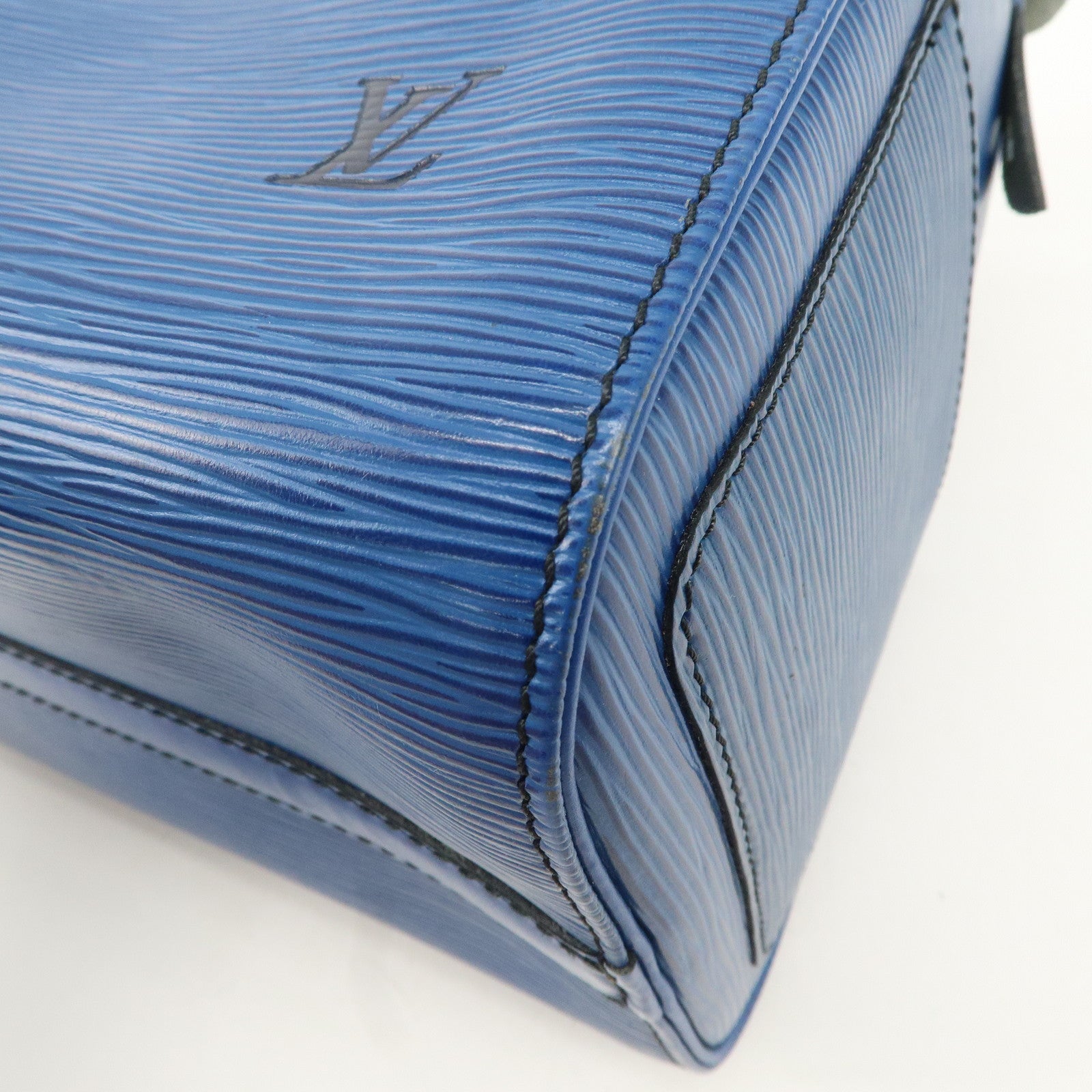 Louis Vuitton Epi Speedy 25 Hand Bag Boston Bag Blue M43015 Used