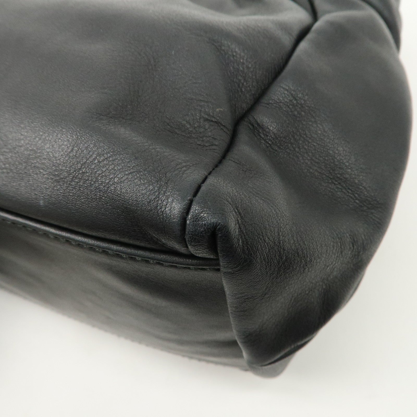 Salvatore Ferragamo Leather Hand Bag Black Used