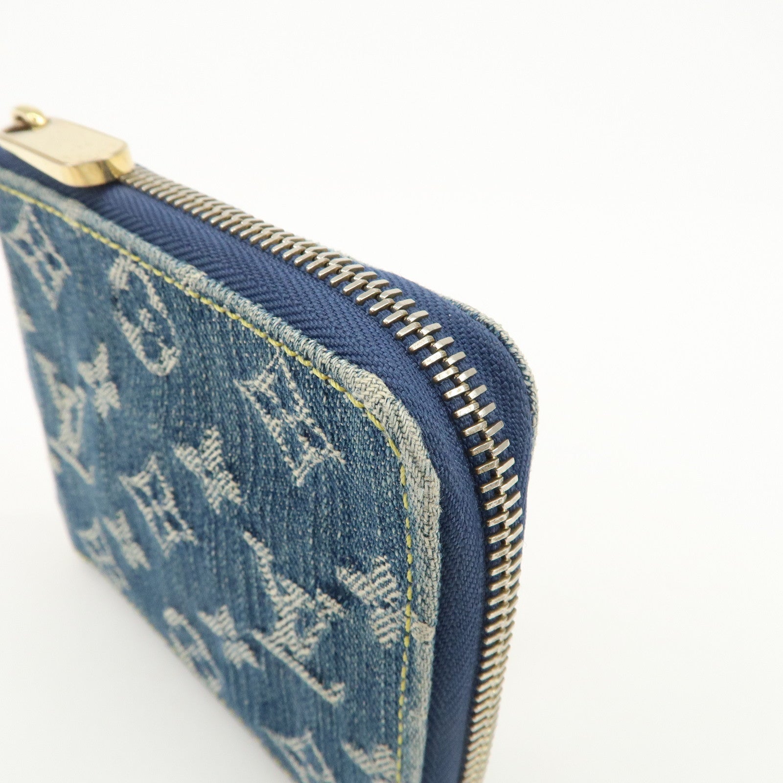 Louis Vuitton Monogram Denim Mini Zippy Wallet M95342 Blue Used