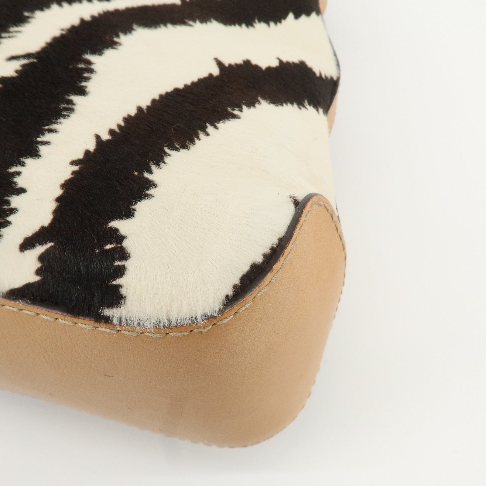 GUCCI Haraco Leather One Shoulder Bag Zebra 257026 Used