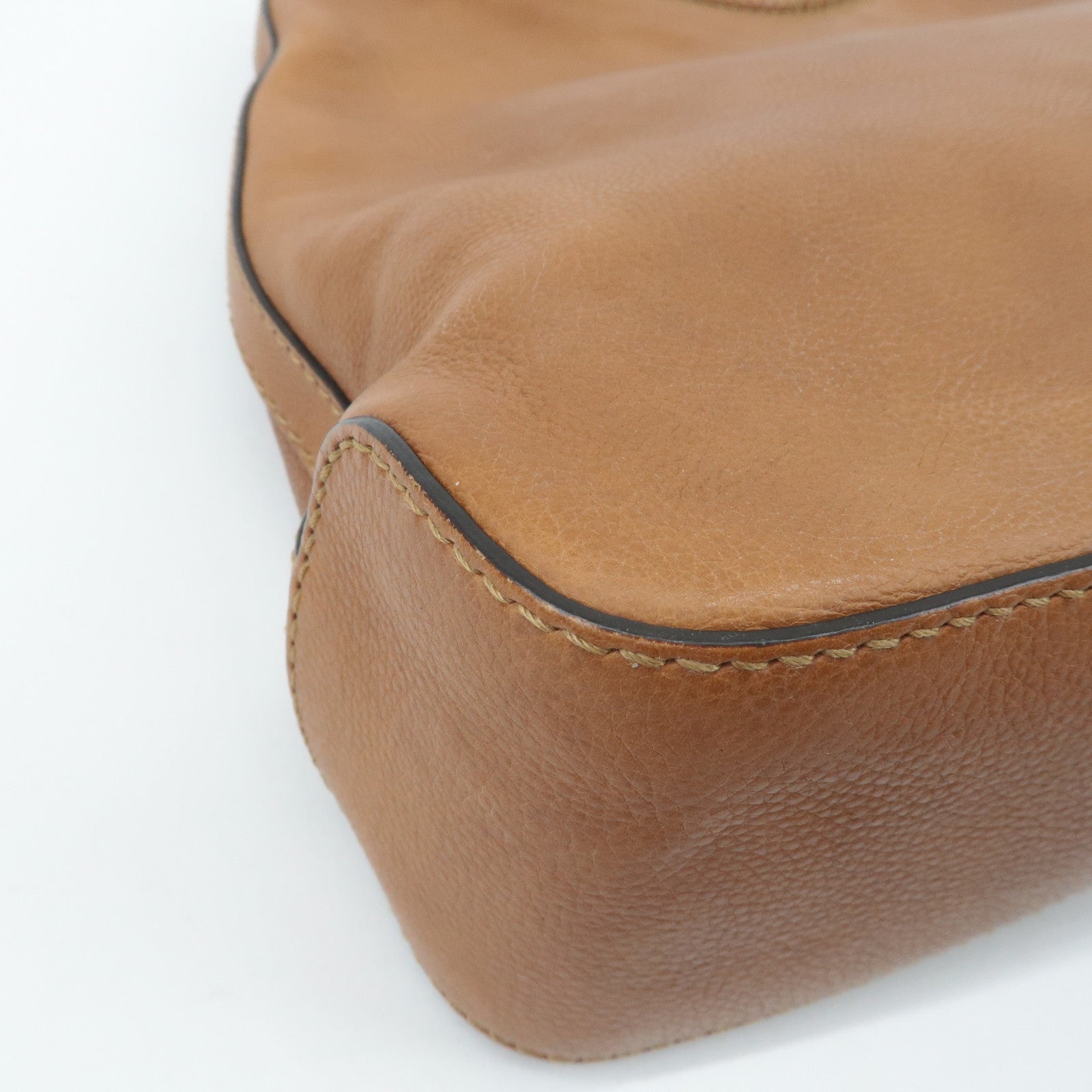 GUCCI Marrakech Leather Shoulder Bag Brown 257026 Used