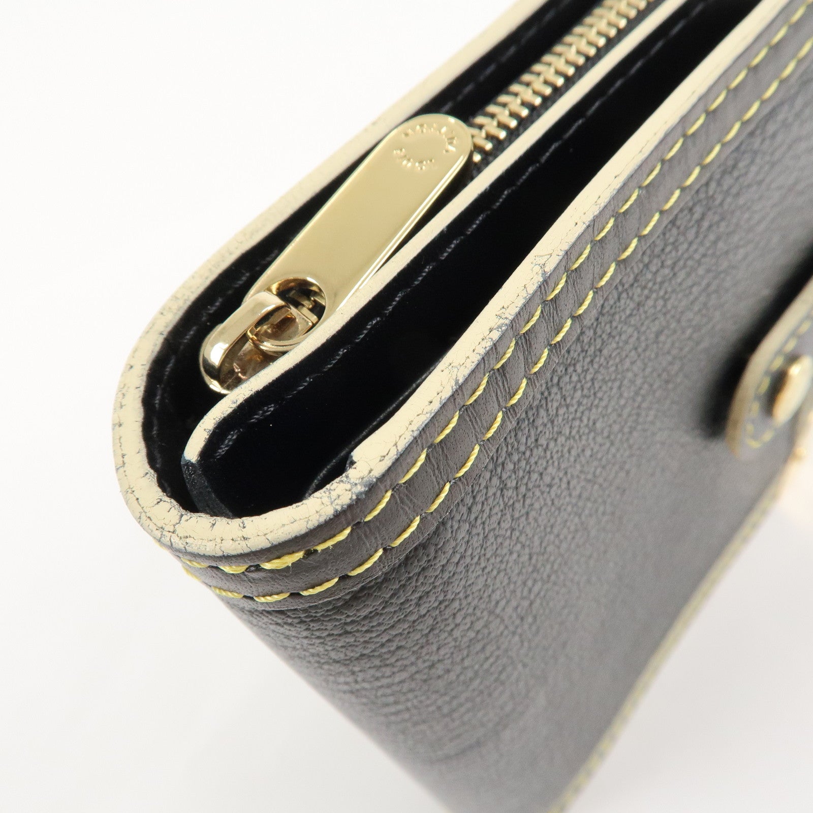 Louis Vuitton Suhali Compact Zip Bi-fold Wallet Noir M91828 Used