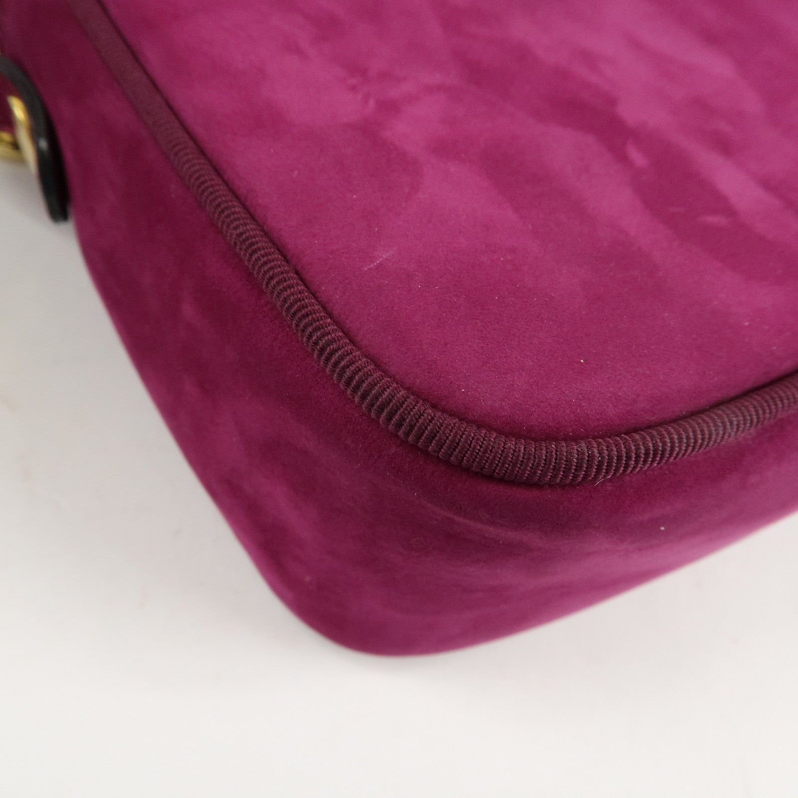 Ferragamo Vara Ribbon Suede Leather Shoulder Bag Purple Used
