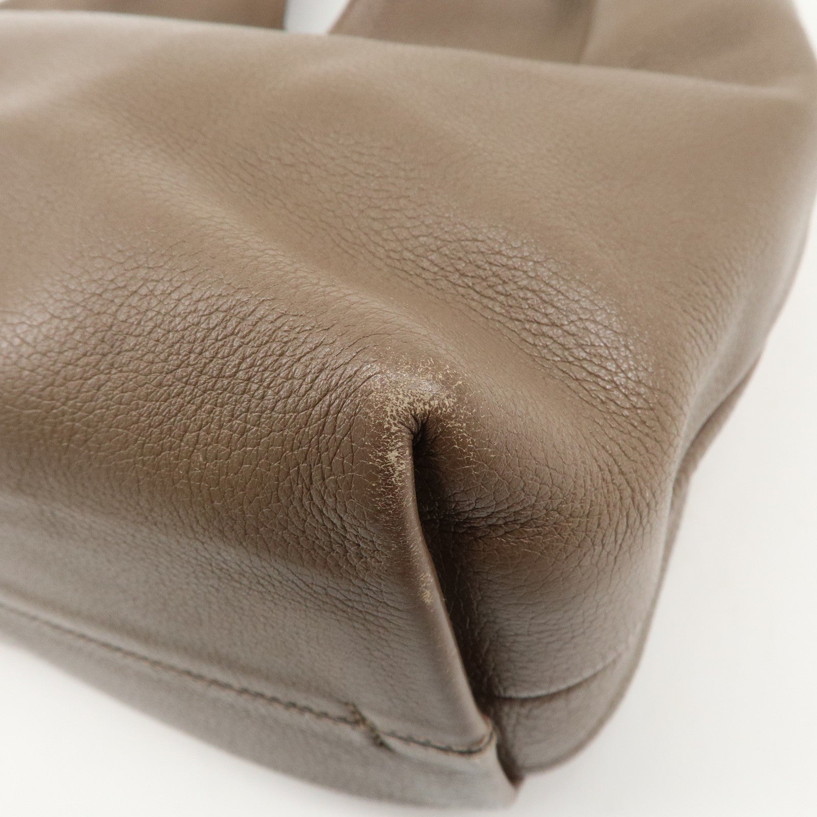 LOEWE Anagram Leather Dunas Shoulder Bag Brown Used