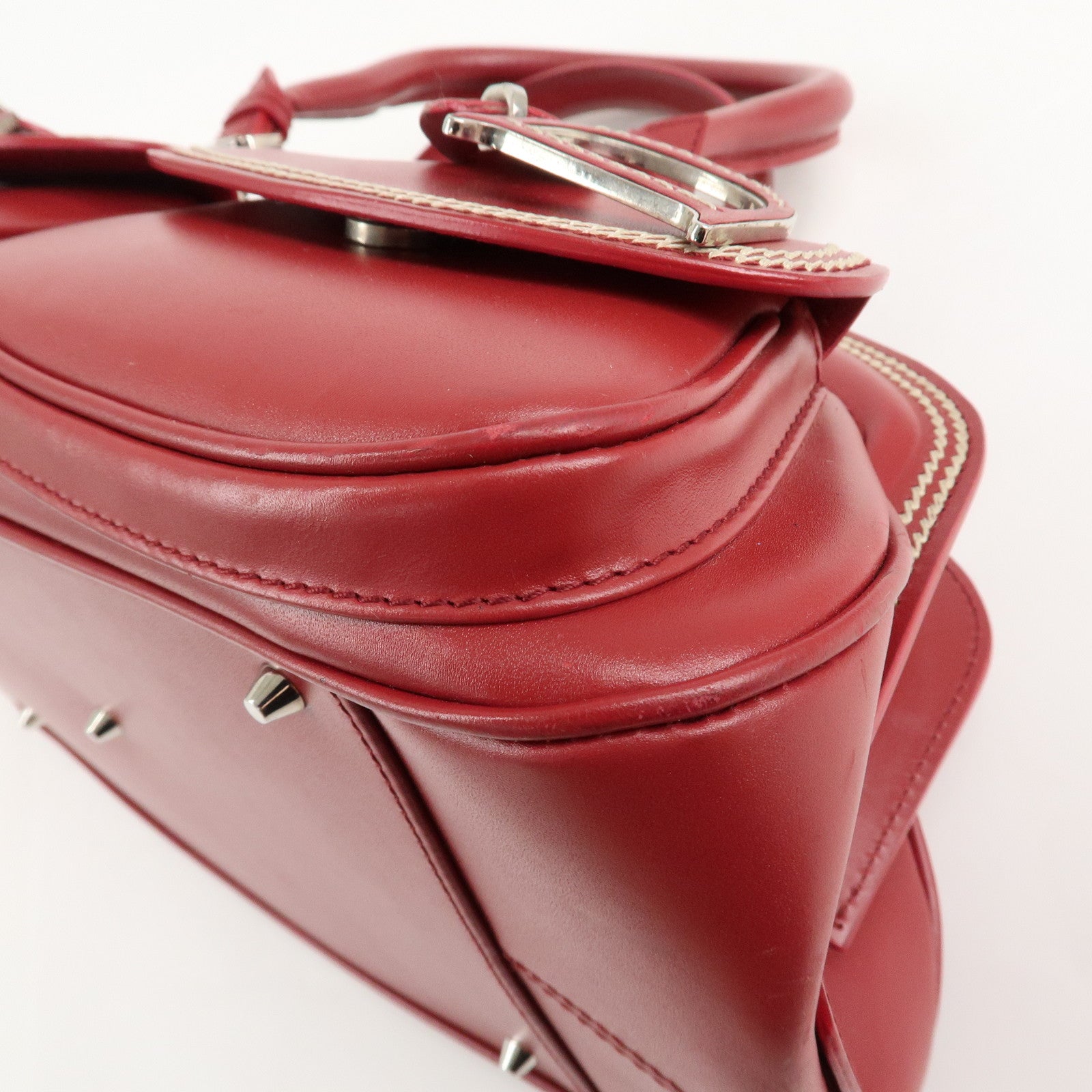 Christian Dior Detective Bag Satchel Bag Hand Bag Red Used