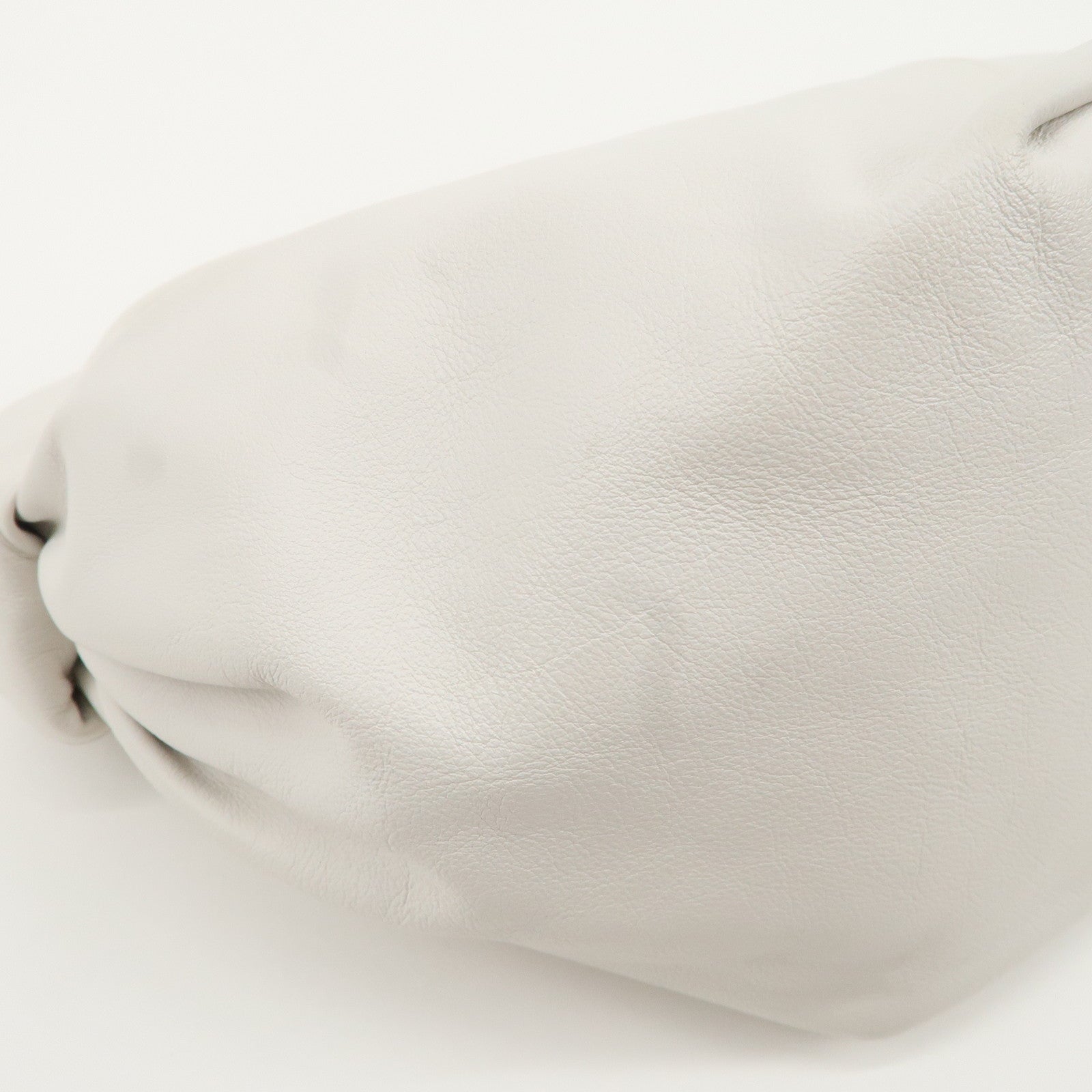 BOTTEGA VENETA Leather Double Knots Hand Bag White 629635 Used