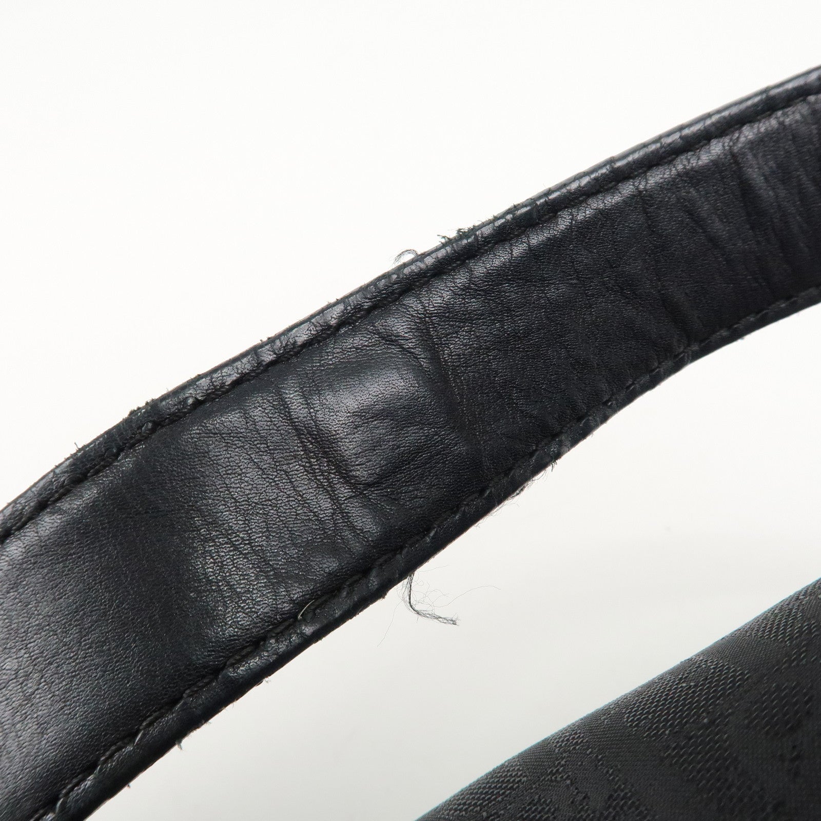 BVLGARI Logo Mania Canvas Leather Tote Bag Shoulder Bag Black Used