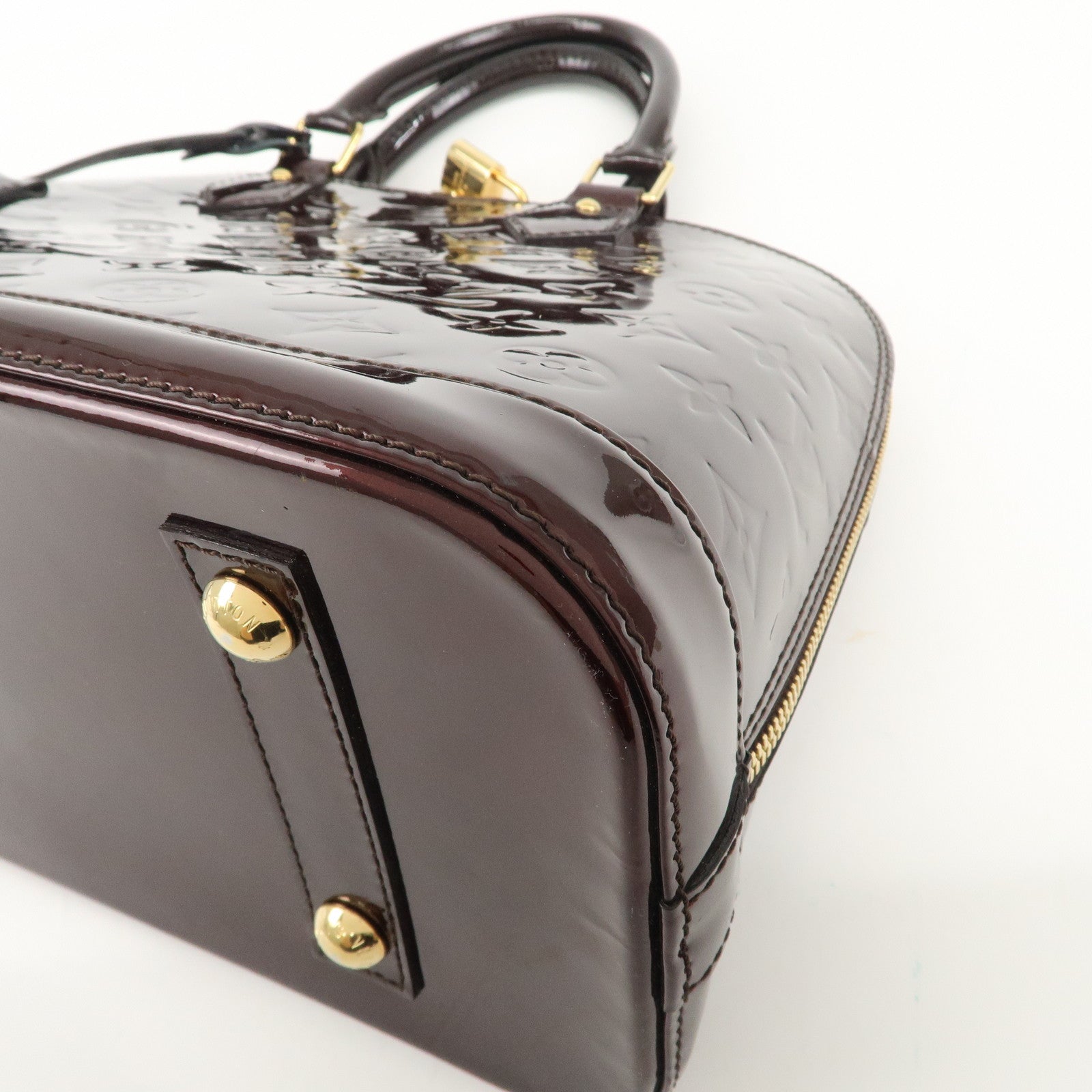 Louis Vuitton Monogram Vernis Alma PM Hand Bag Amarante M91611 Used