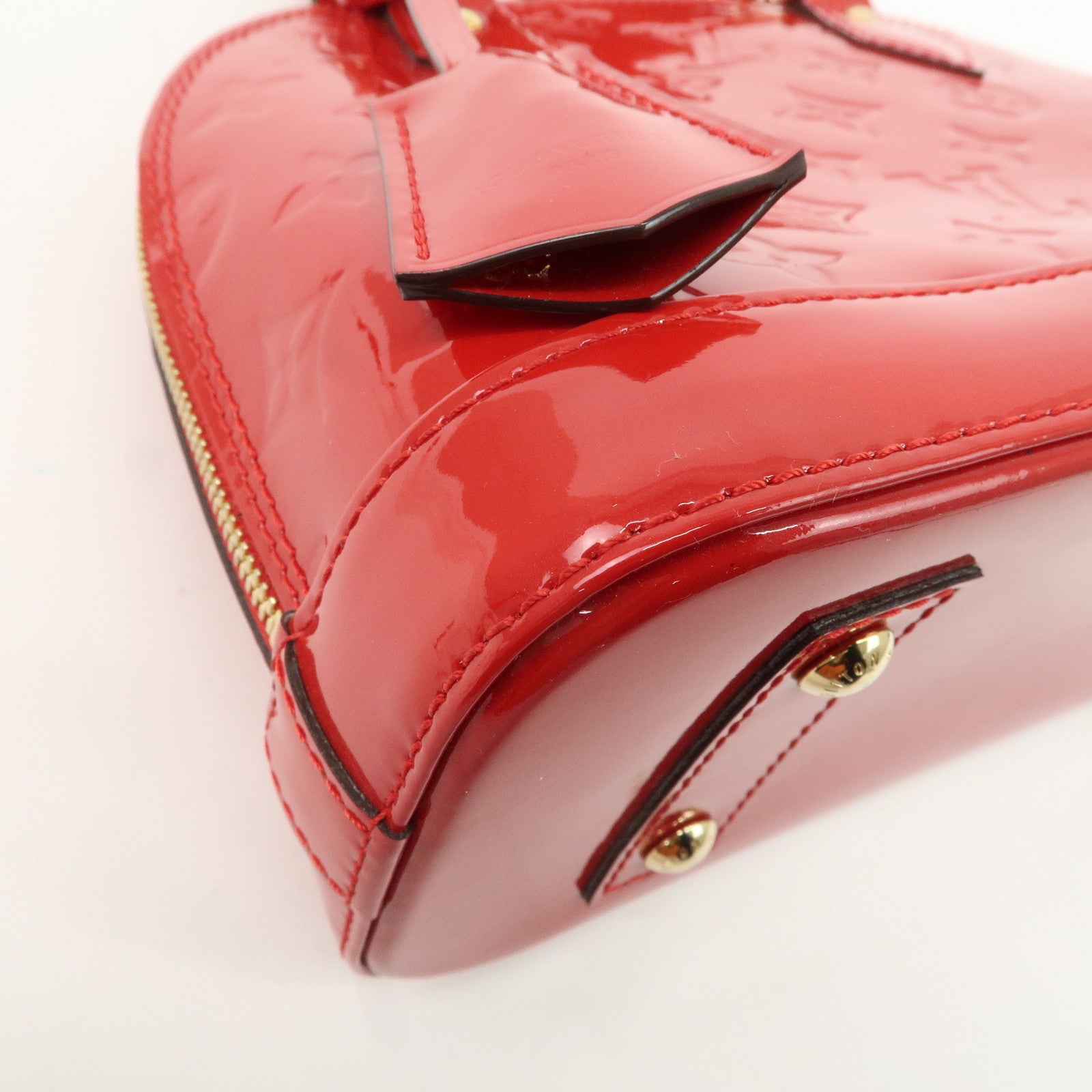 Louis Vuitton Monogram Vernis Alma BB Hand Bag Rouge M91698 Used