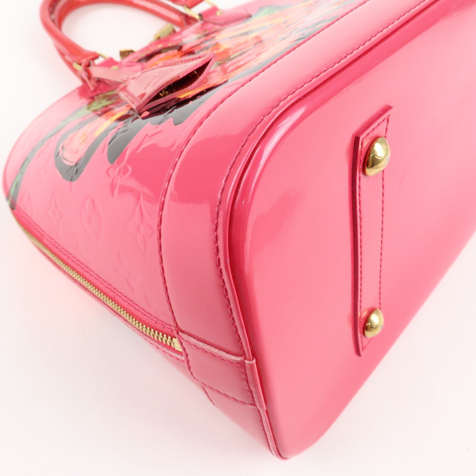 Louis Vuitton Monogram Vernis Alma MM Hand Bag Rose M93686 Used