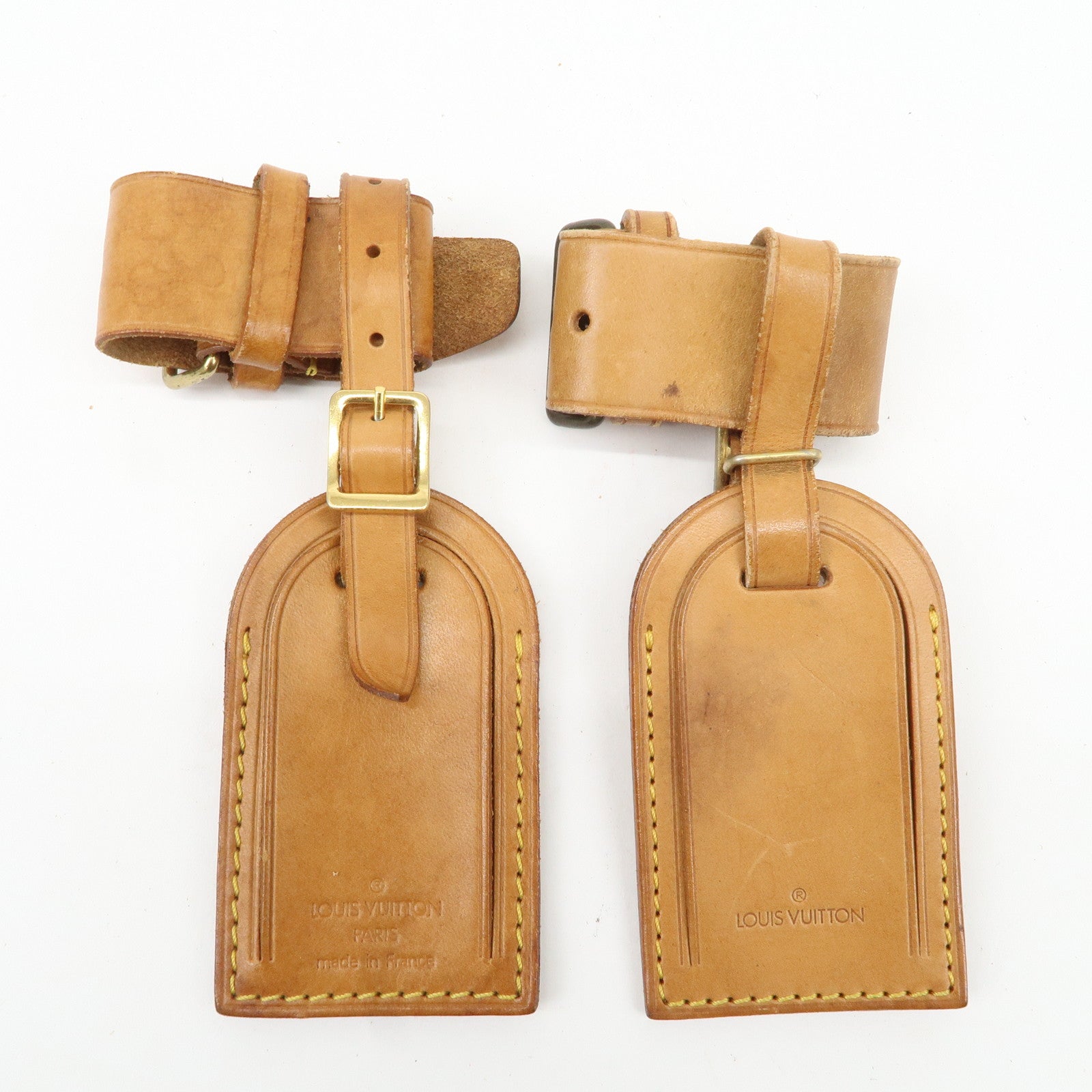 Louis Vuitton Set of 10 Leather Name Tag & Poignet Natural Used