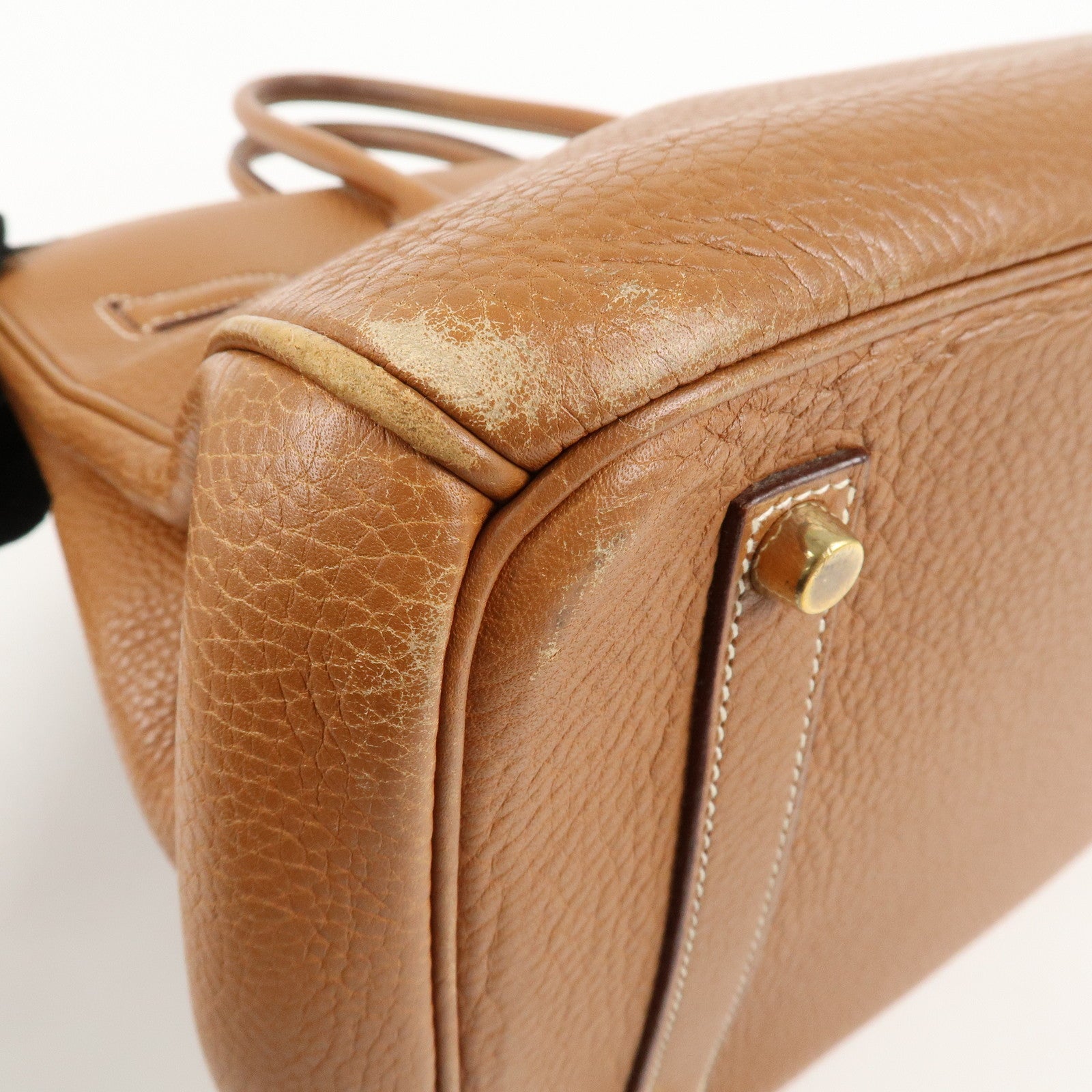 HERMES Taurillon Clemence Birkin 35 J stamped Gold Used