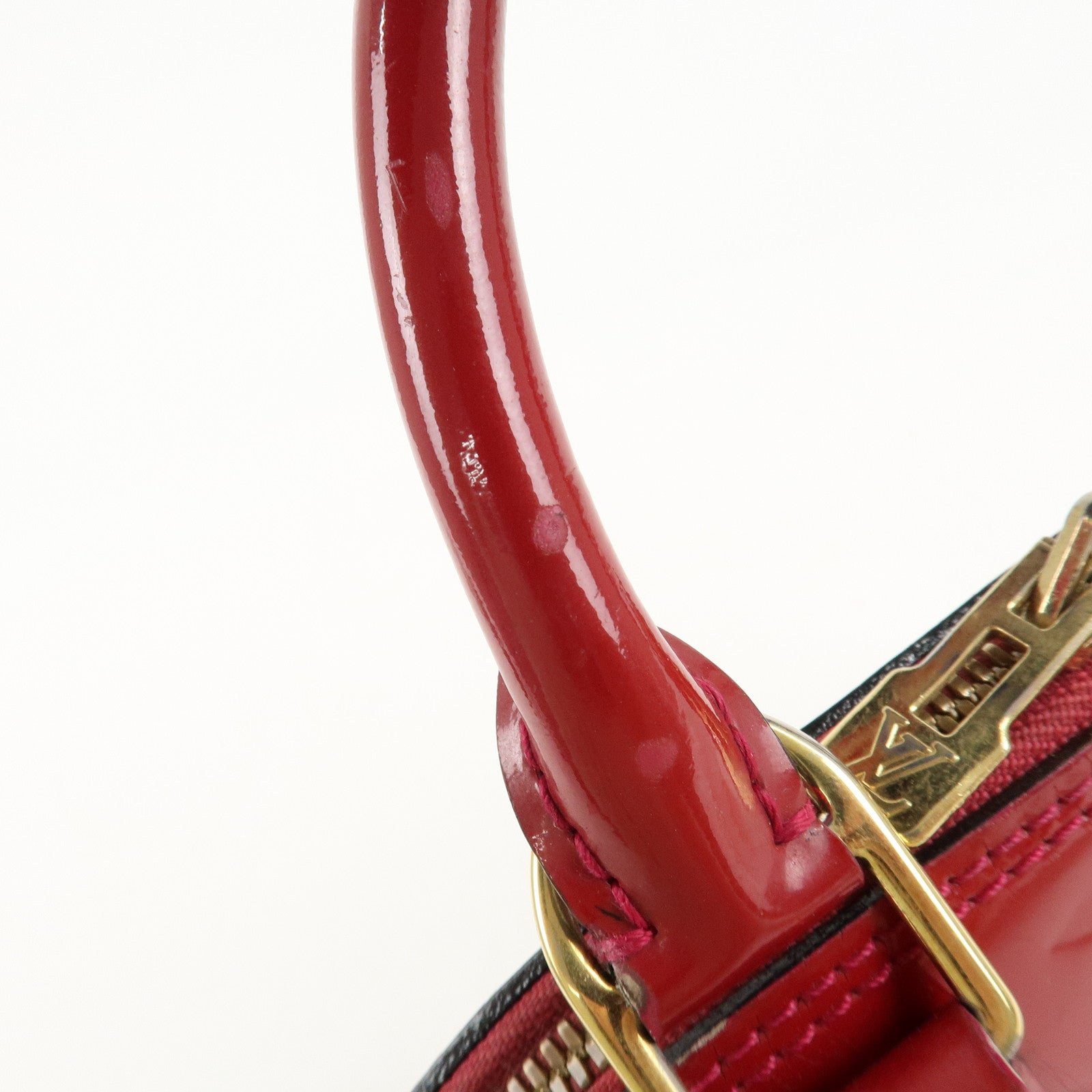 Louis Vuitton Monogram Vernis Alma BB 2Way Bag Red M91606 Used