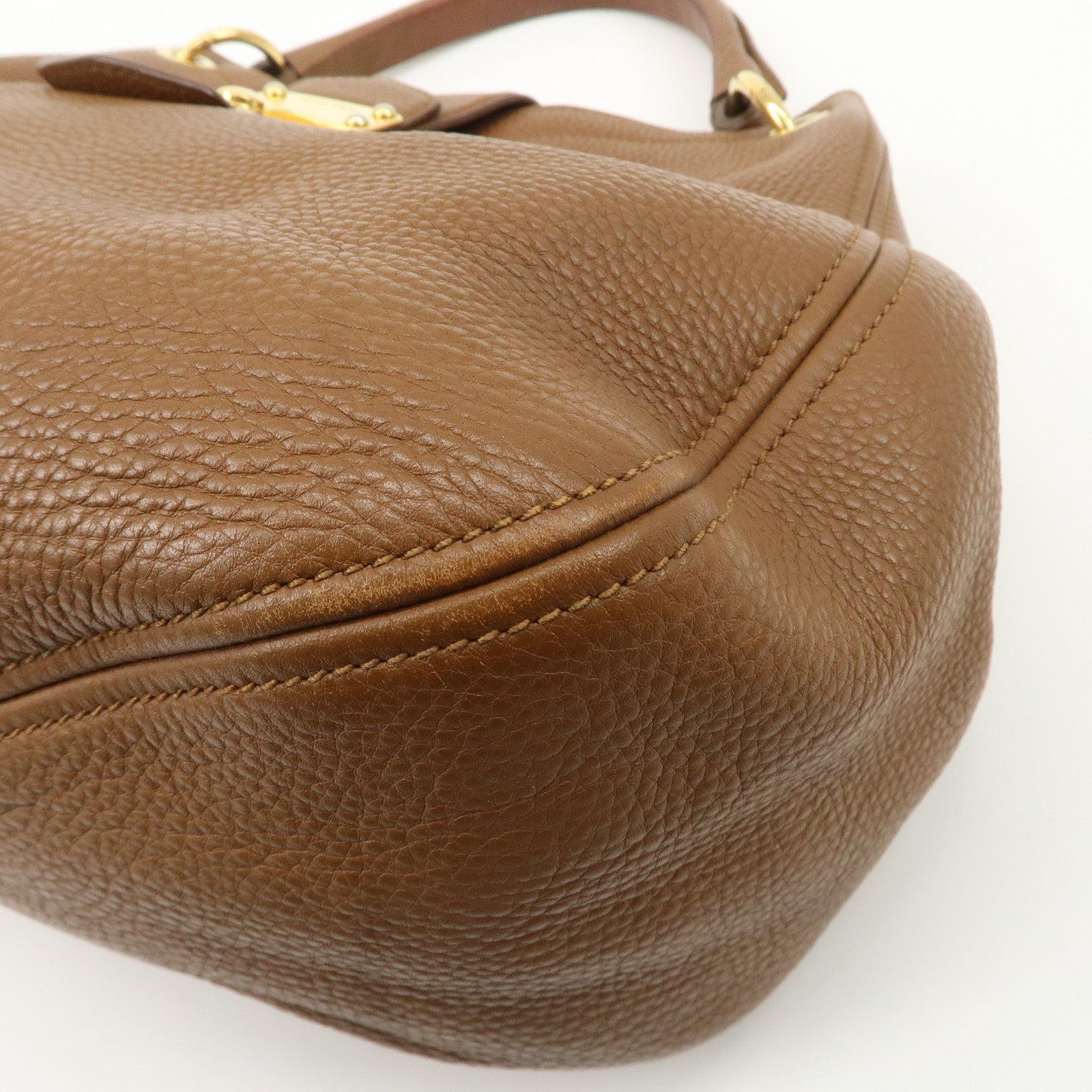 MIU MIU Leather 2WAY Bag Shoulder Bag Brown Used