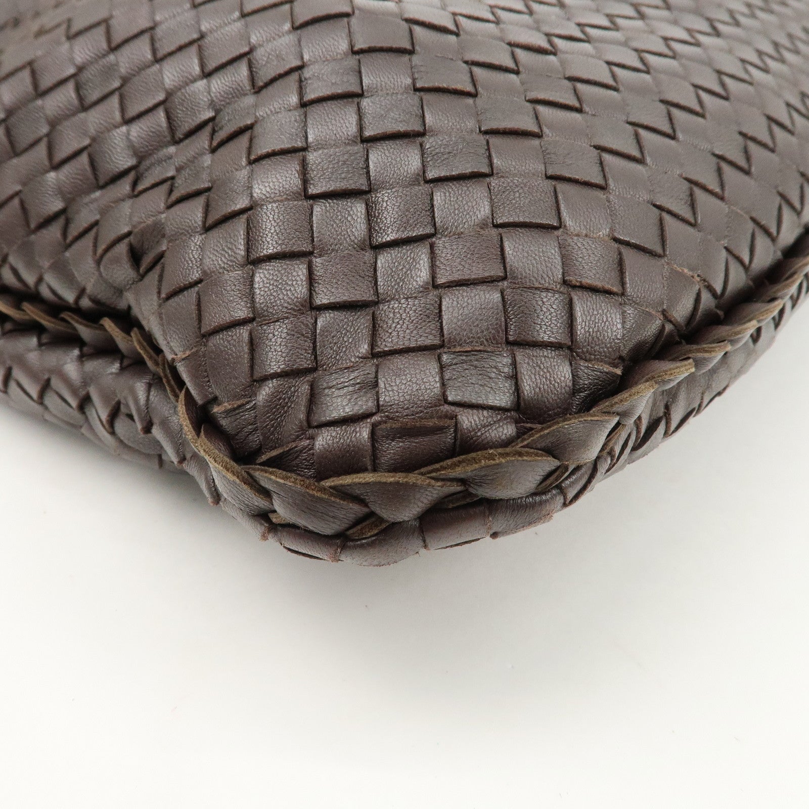 BOTTEGA VENETA Hobo Intrecciato Leather Shoulder Bag Brown 115654 Used