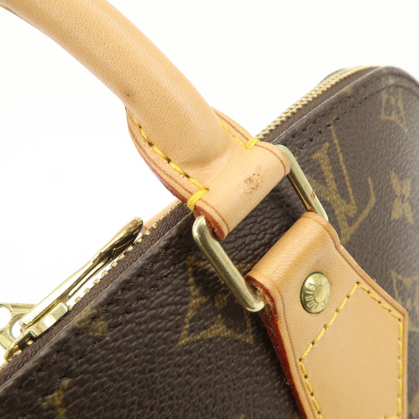 Louis Vuitton Monogram Alma Hand Bag Brown M51130 Used