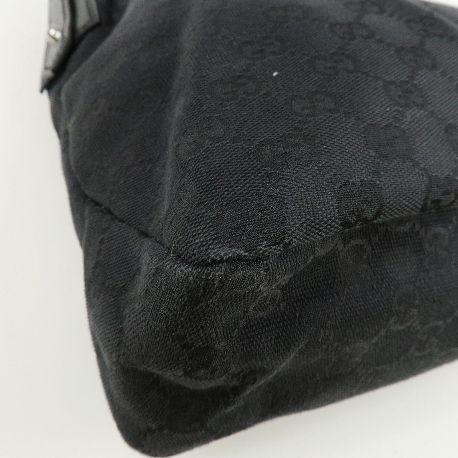 GUCCI Horsebit GG Canvas Leather Shoulder Bag 115867 Used