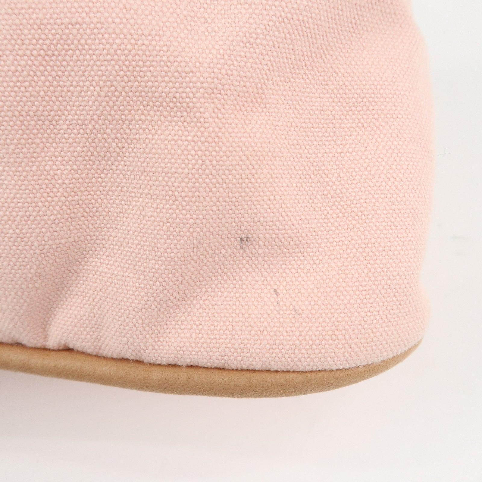 HERMES Canvas Leather Bolide PM Pouch Cosmetic Pouch Pink Used
