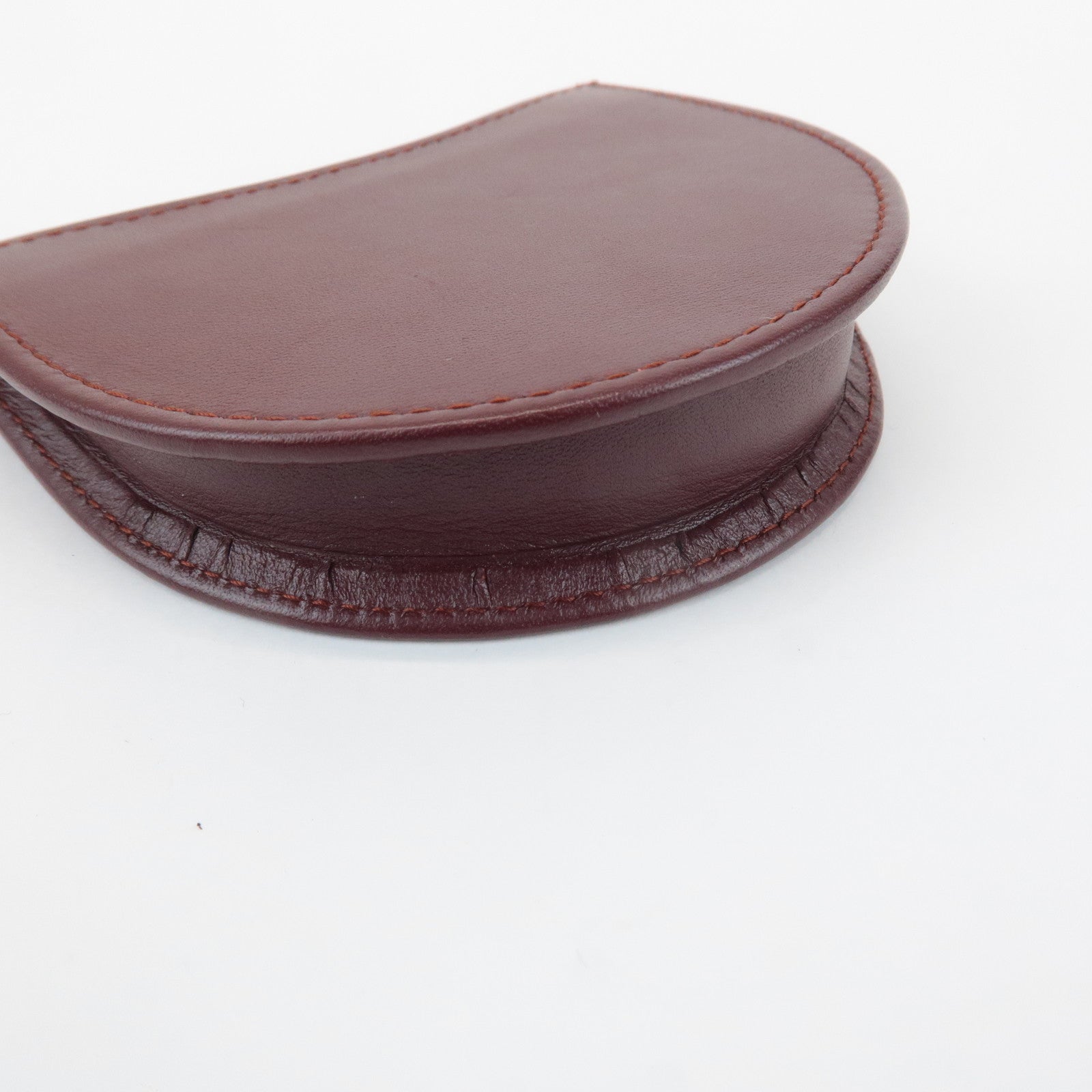 Cartier Mastline Leather Coin Case Coin Wallet Bordeaux Used