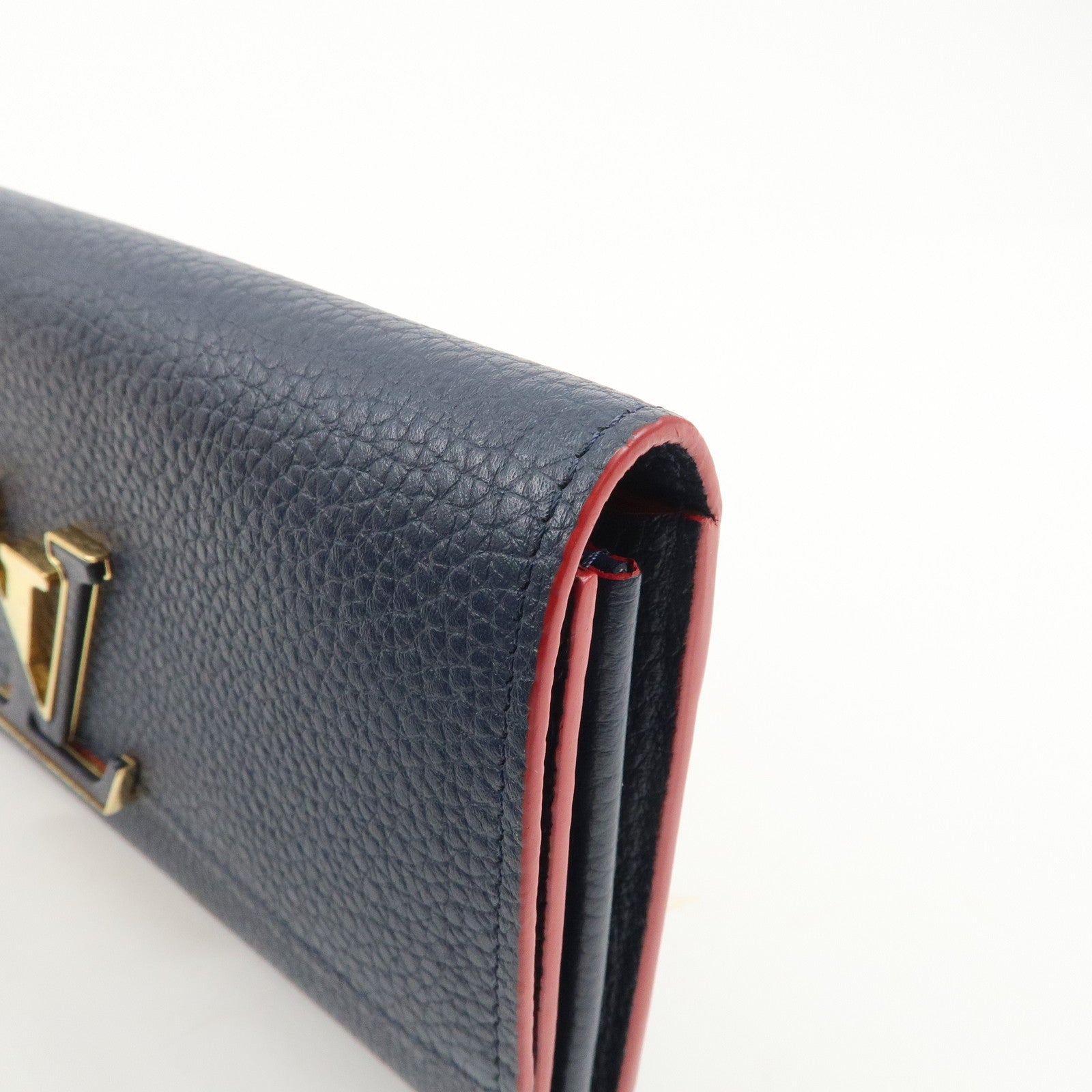 Louis Vuitton Portefeuille Capucines Long Wallet Navy M63739 Used