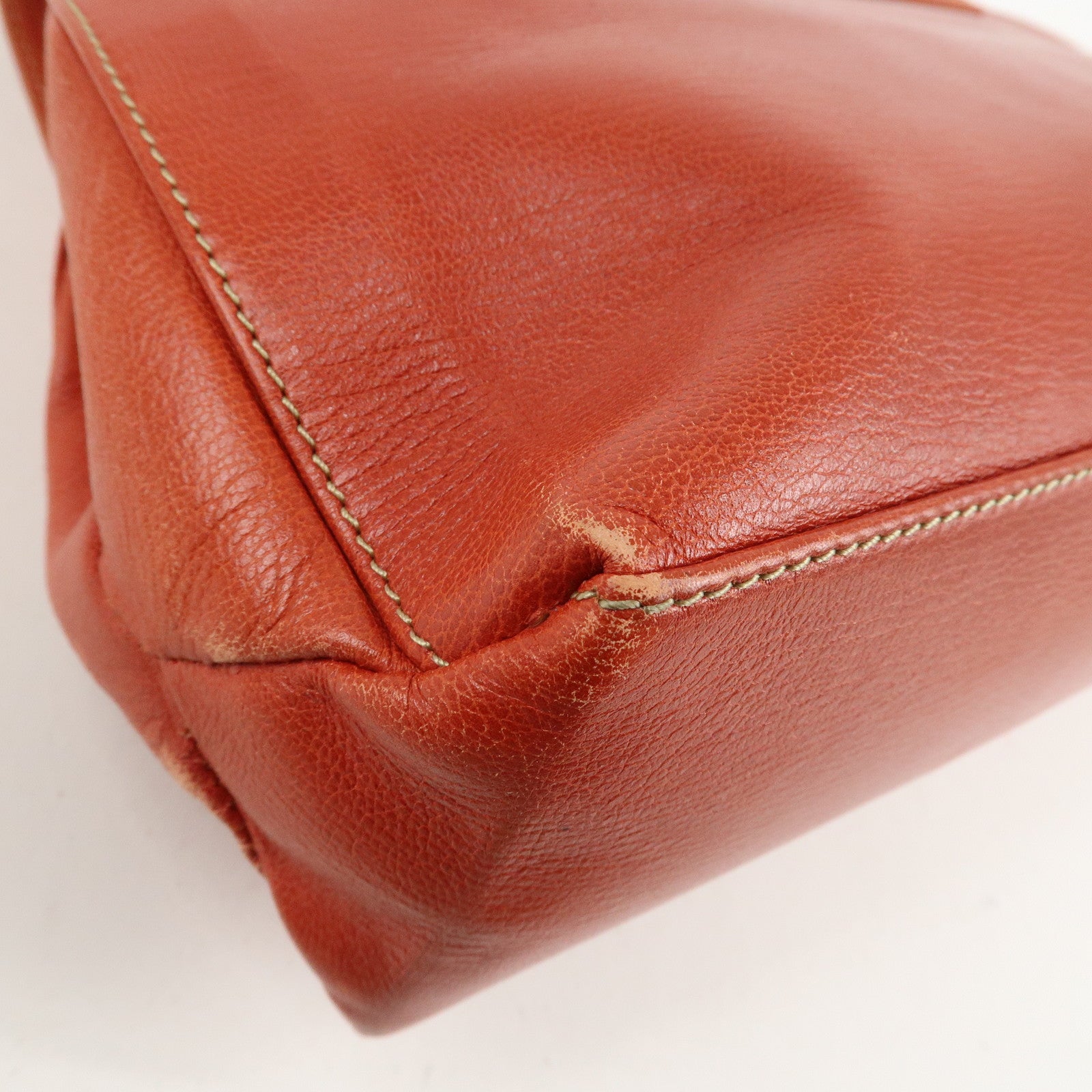 LOEWE Velazquez Suede Leather 2Way Bag Hand Bag Orange Used