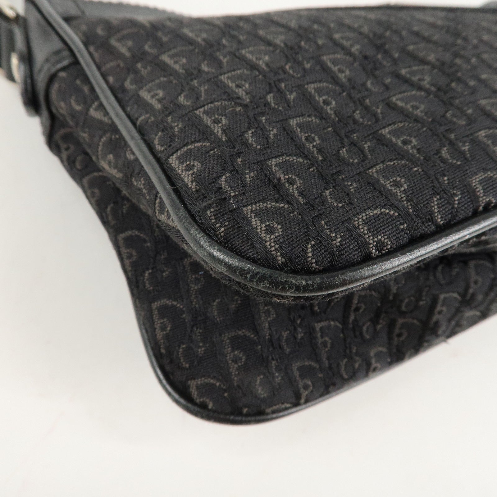 Christian Dior Trotter Street Chic Canvas Leather Shoulder Bag Used