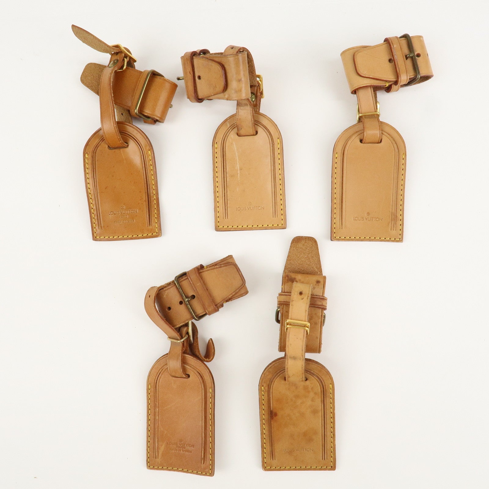 Louis Vuitton Set of 20 Name Tag & Poignet Leather Beige Used